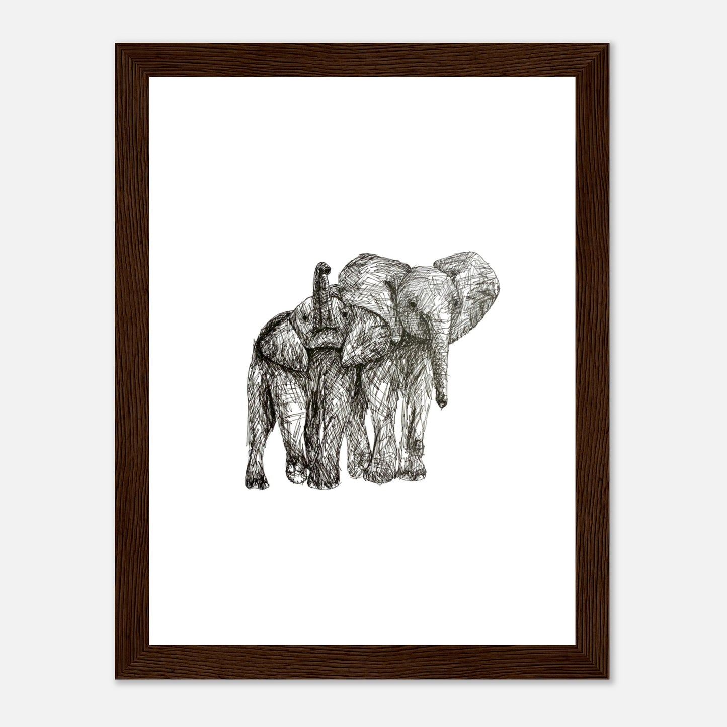 Elephant Classic Matte Paper Wooden Framed Poster