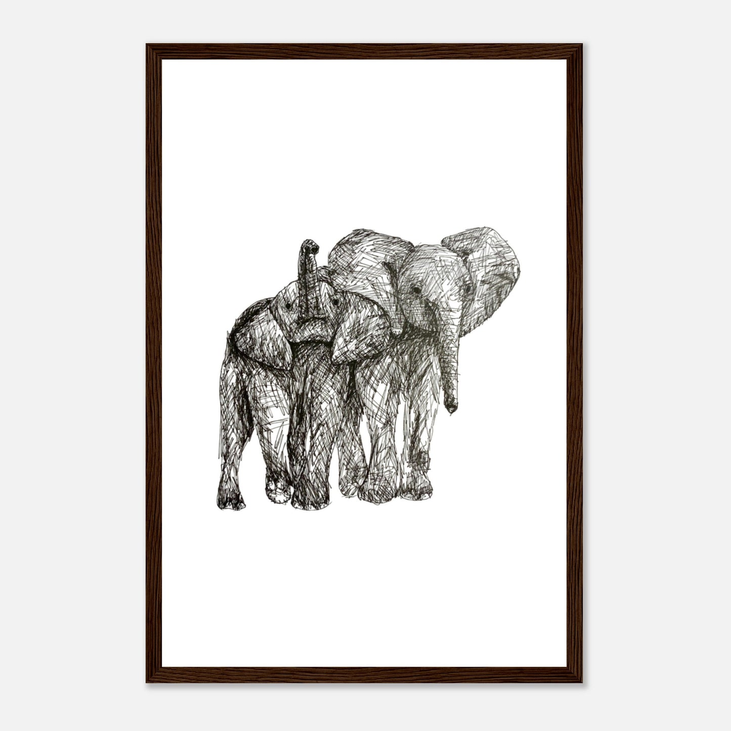 Elephant Classic Matte Paper Wooden Framed Poster
