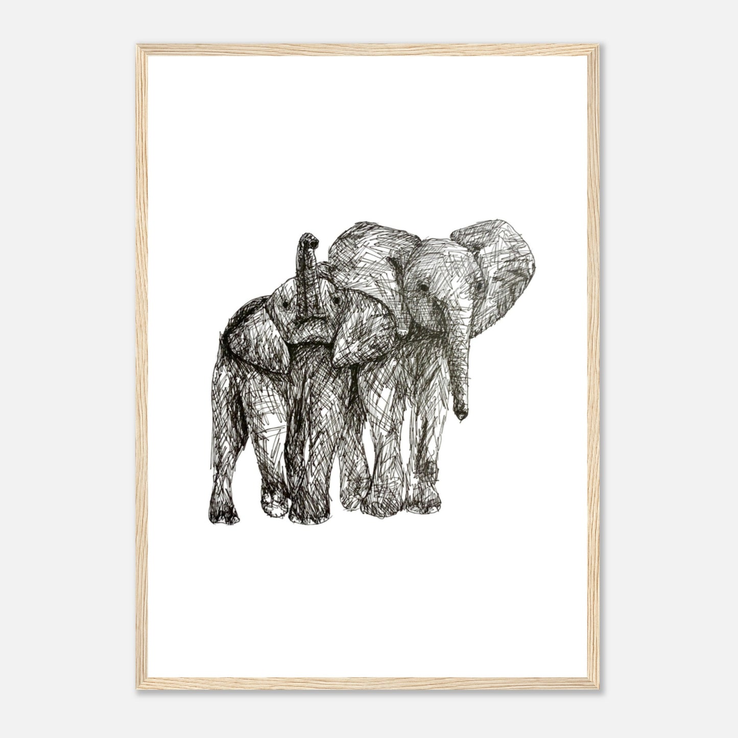 Elephant Classic Matte Paper Wooden Framed Poster