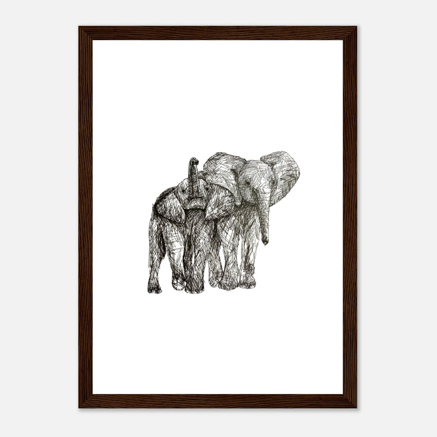 Elephant Classic Matte Paper Wooden Framed Poster