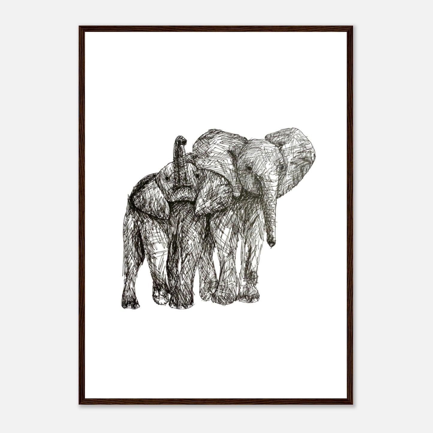 Elephant Classic Matte Paper Wooden Framed Poster