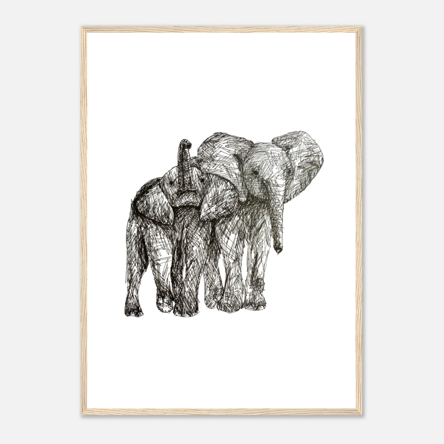 Elephant Classic Matte Paper Wooden Framed Poster