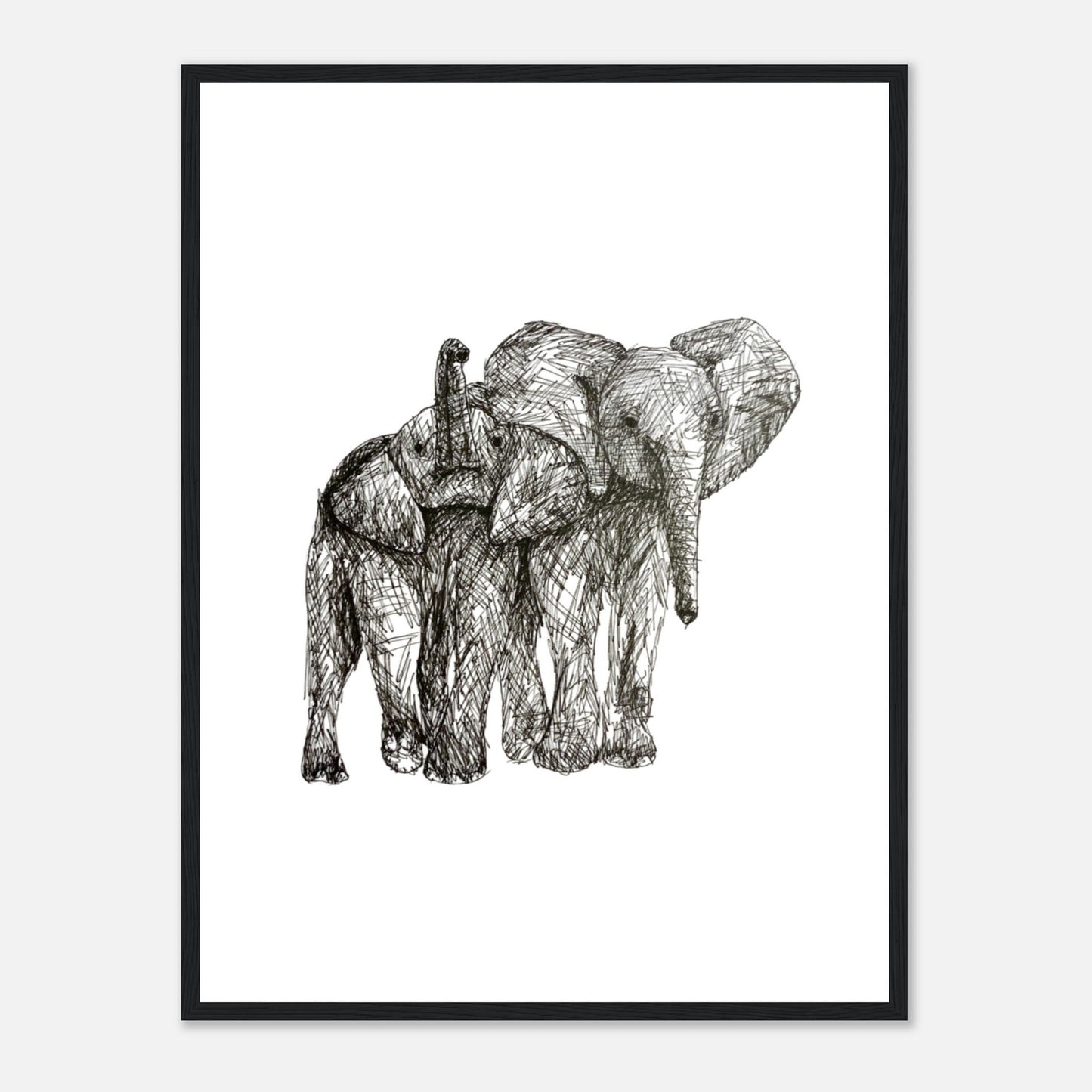 Elephant Classic Matte Paper Wooden Framed Poster