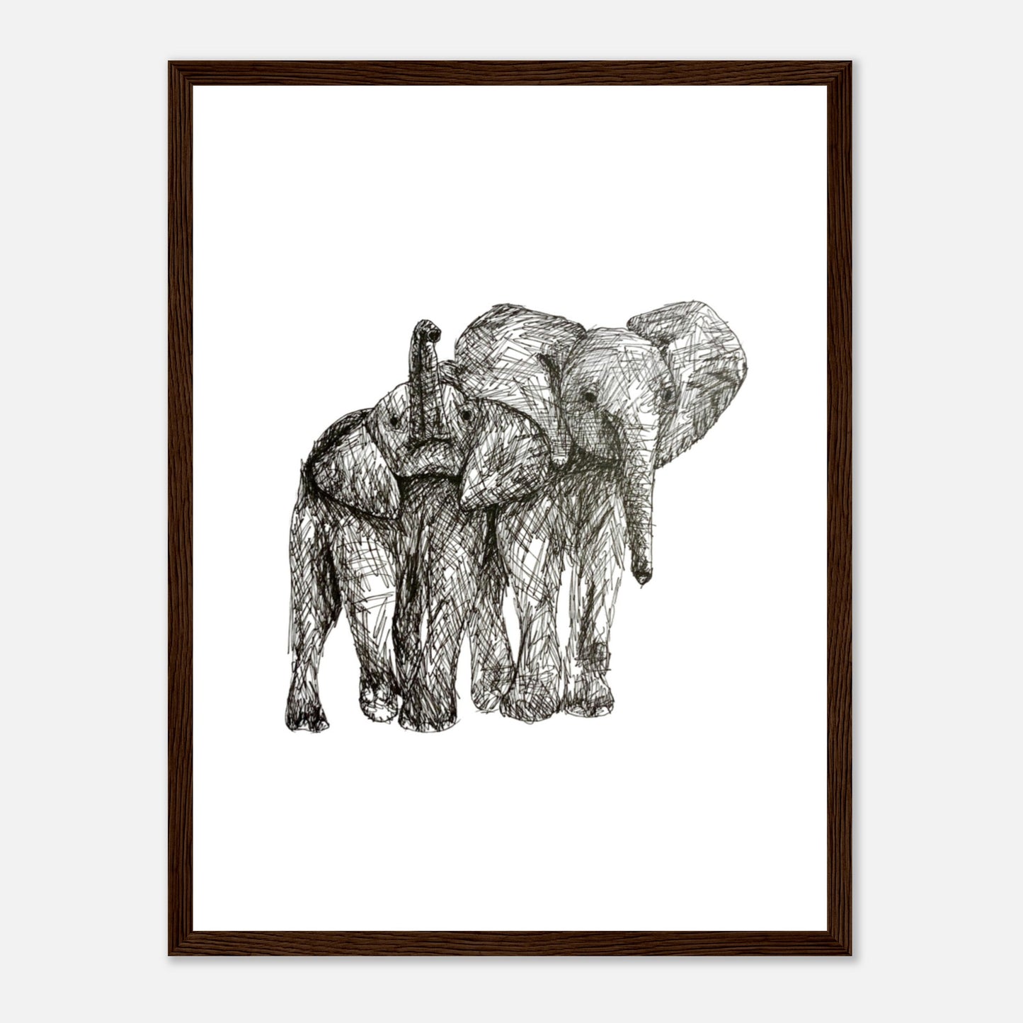 Elephant Classic Matte Paper Wooden Framed Poster