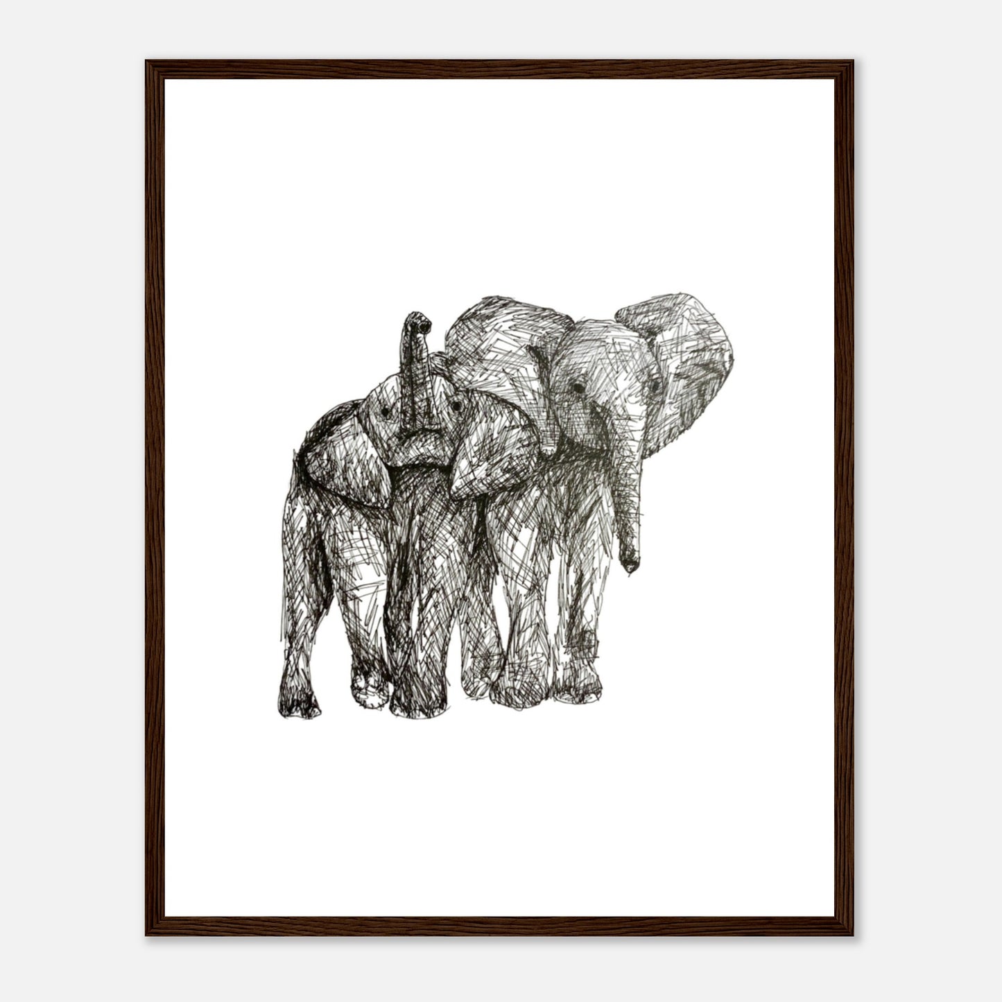 Elephant Classic Matte Paper Wooden Framed Poster