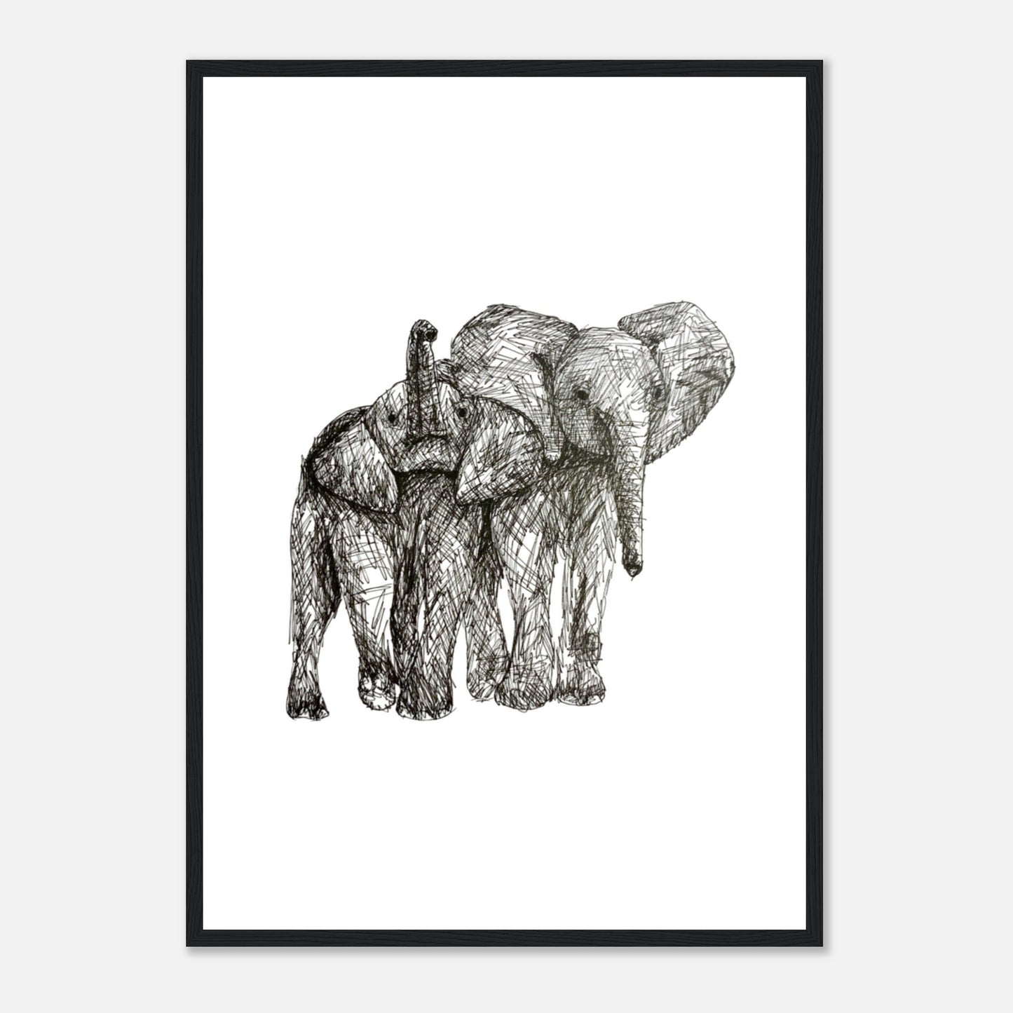 Elephant Classic Matte Paper Wooden Framed Poster