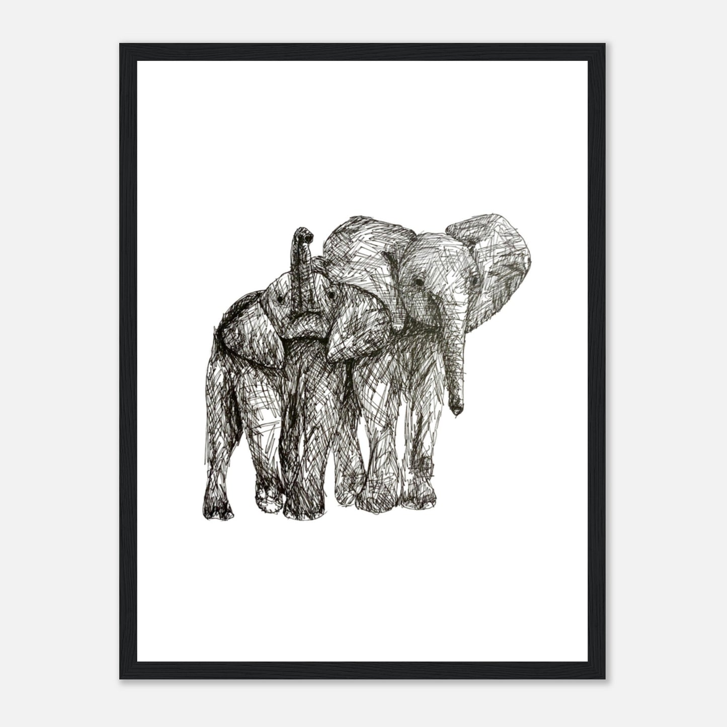 Elephant Classic Matte Paper Wooden Framed Poster