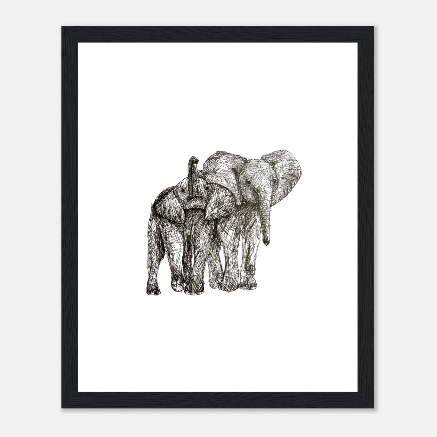 Elephant Classic Matte Paper Wooden Framed Poster
