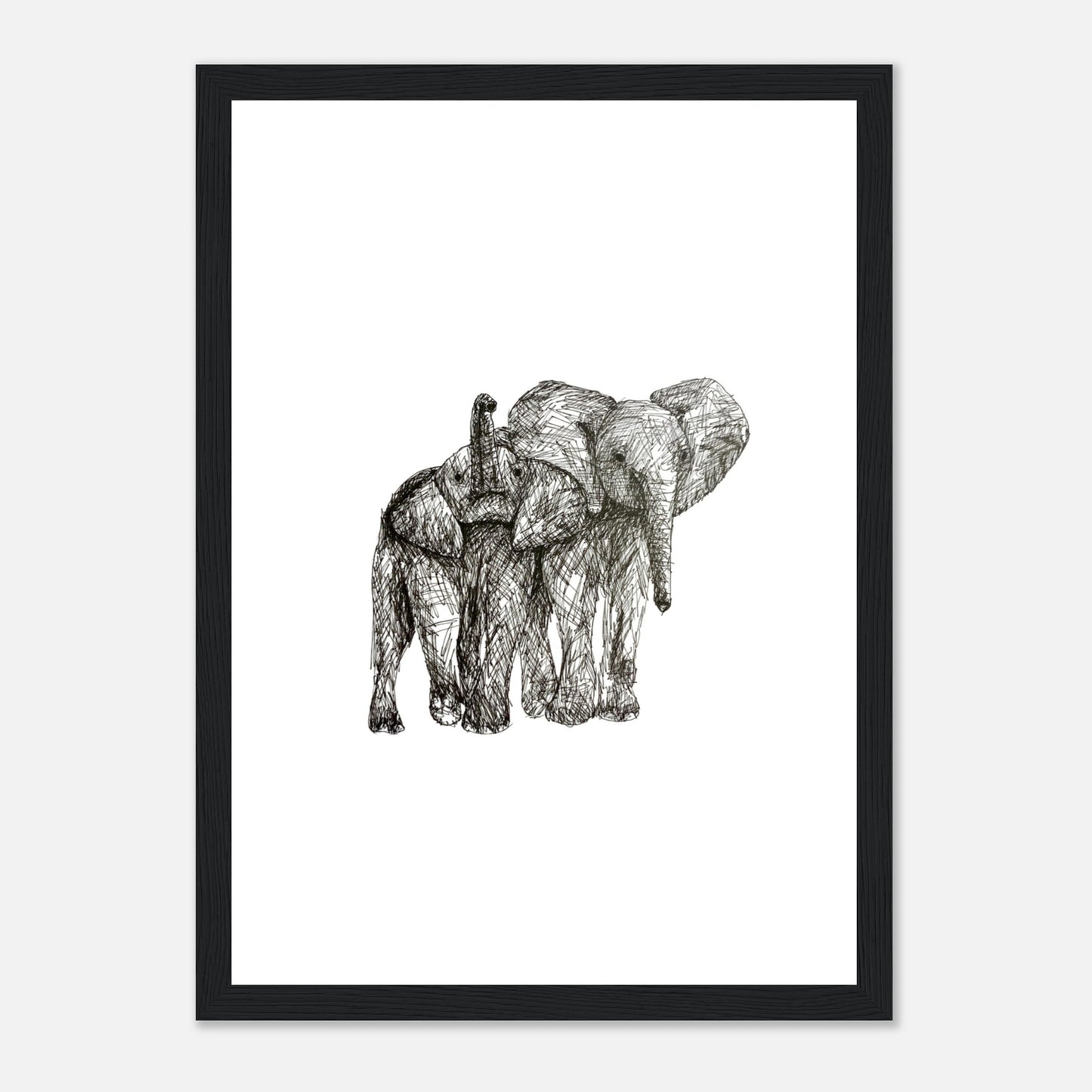 Elephant Classic Matte Paper Wooden Framed Poster