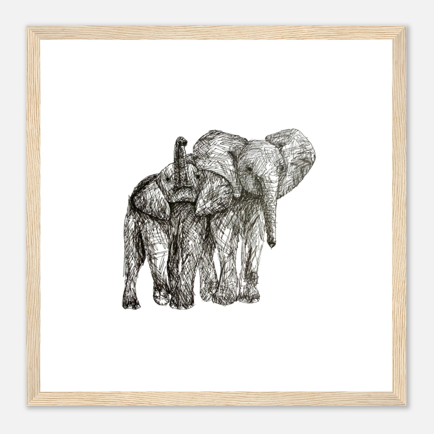 Elephant Classic Matte Paper Wooden Framed Poster