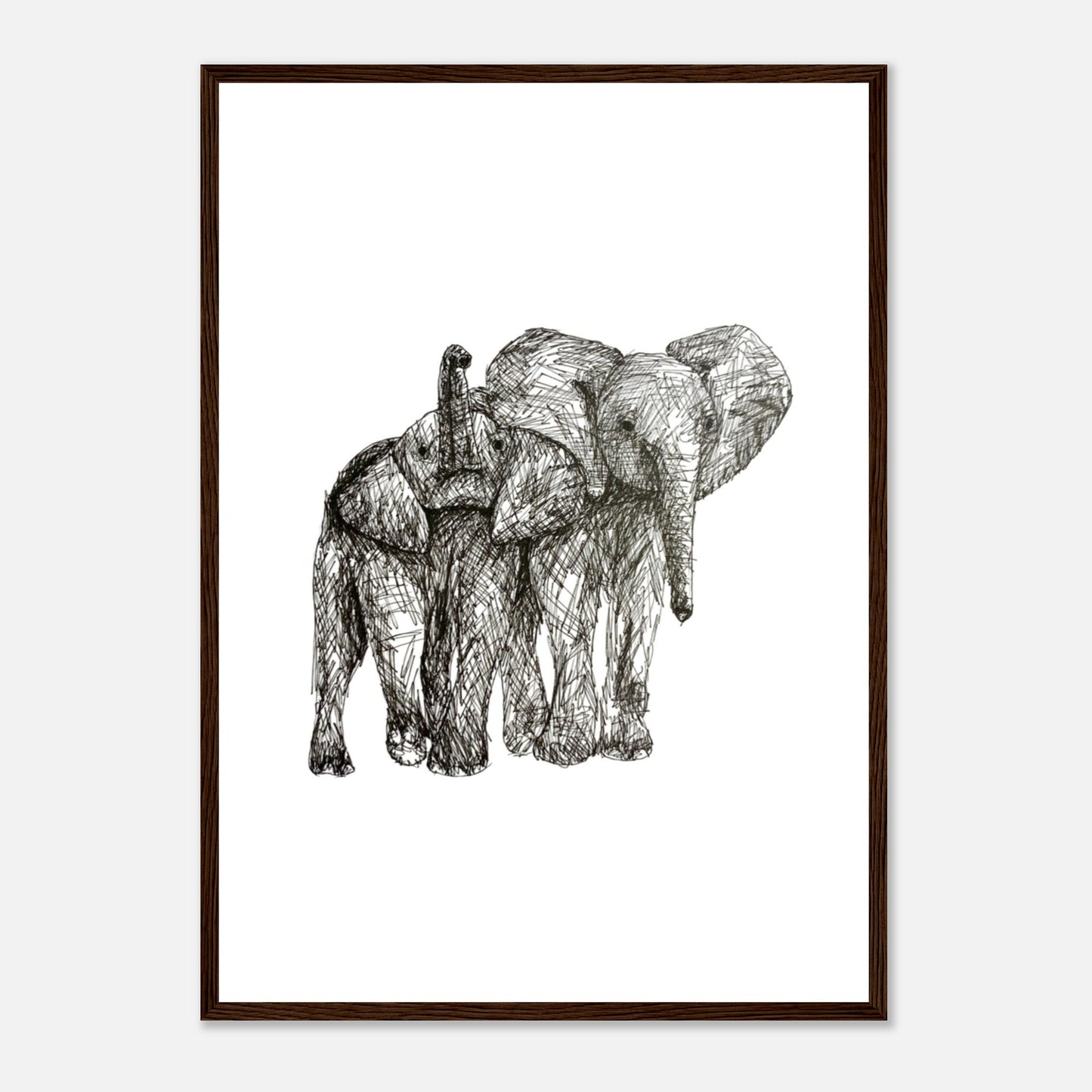 Elephant Classic Matte Paper Wooden Framed Poster