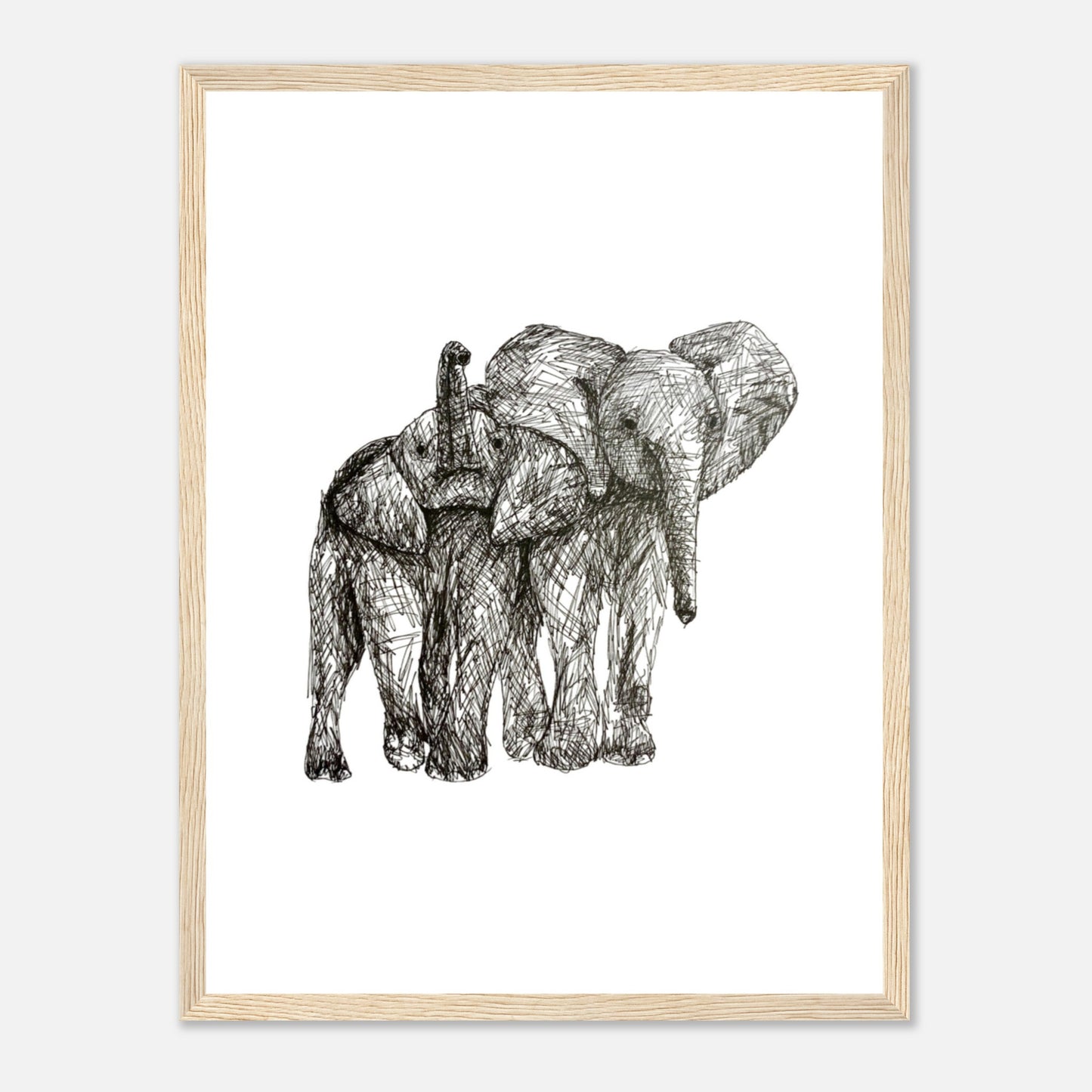 Elephant Classic Matte Paper Wooden Framed Poster