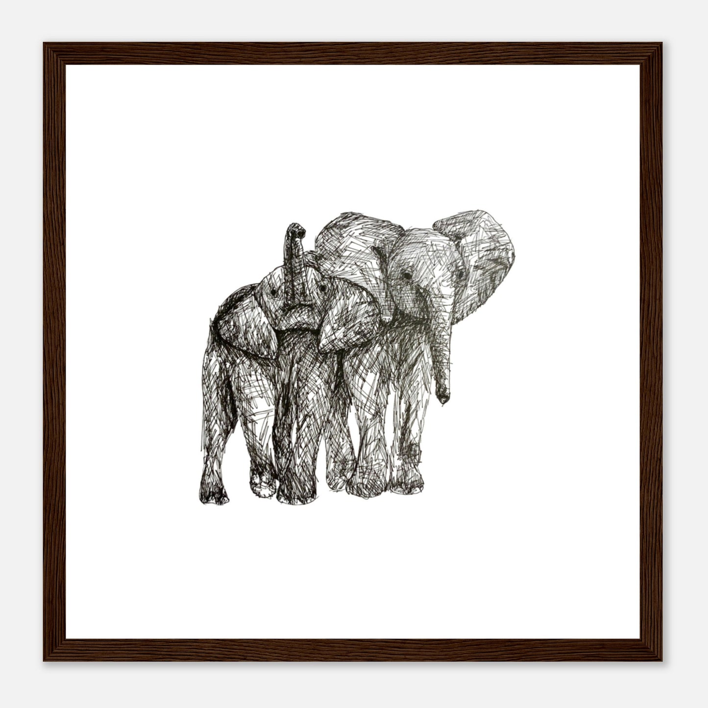 Elephant Classic Matte Paper Wooden Framed Poster