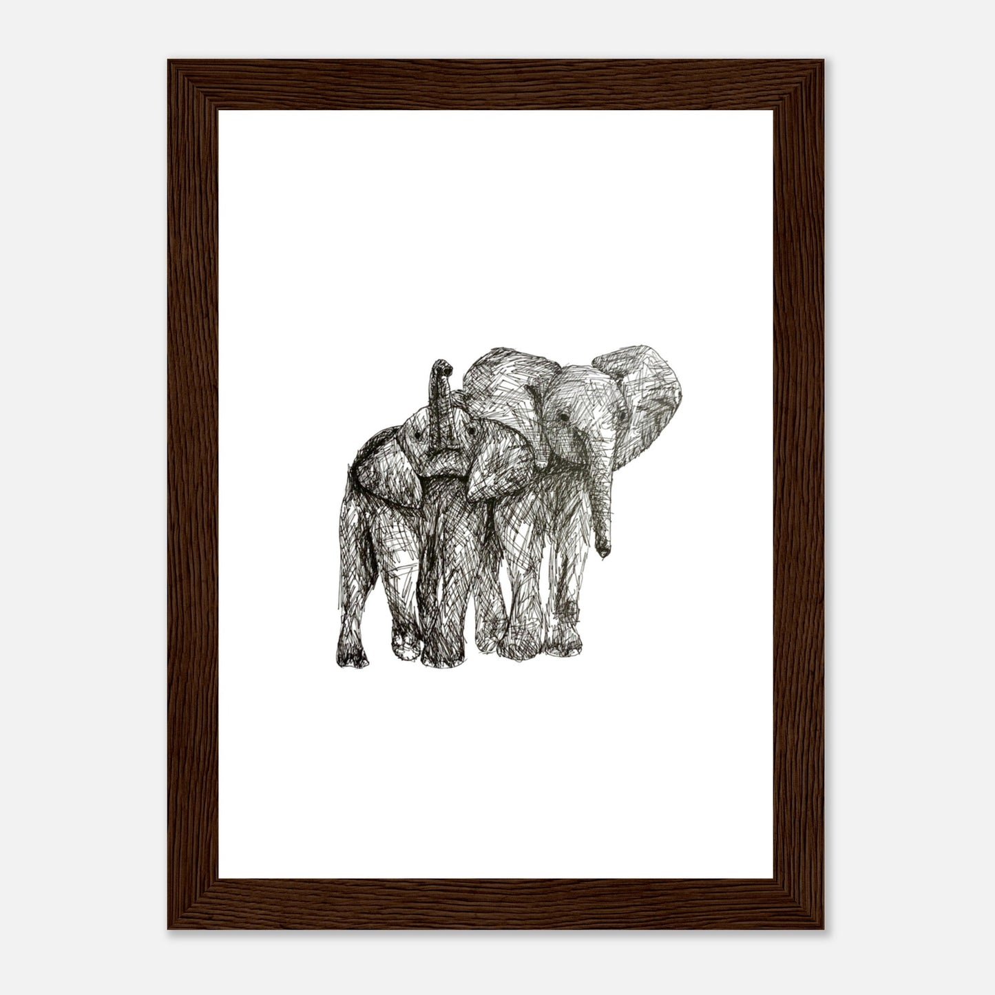 Elephant Classic Matte Paper Wooden Framed Poster