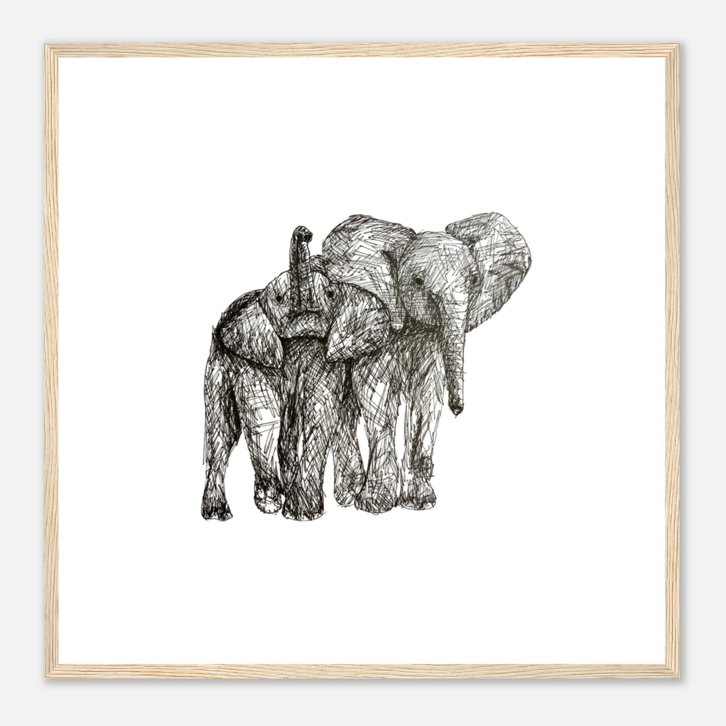 Elephant Classic Matte Paper Wooden Framed Poster