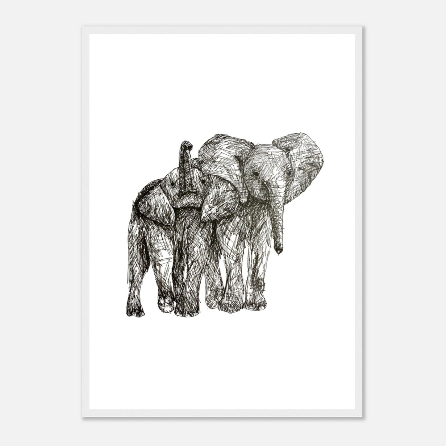 Elephant Classic Matte Paper Wooden Framed Poster