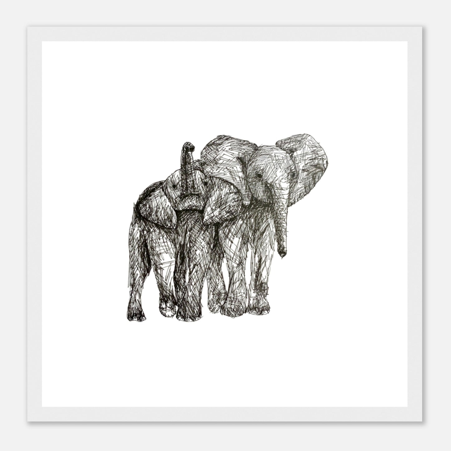 Elephant Classic Matte Paper Wooden Framed Poster