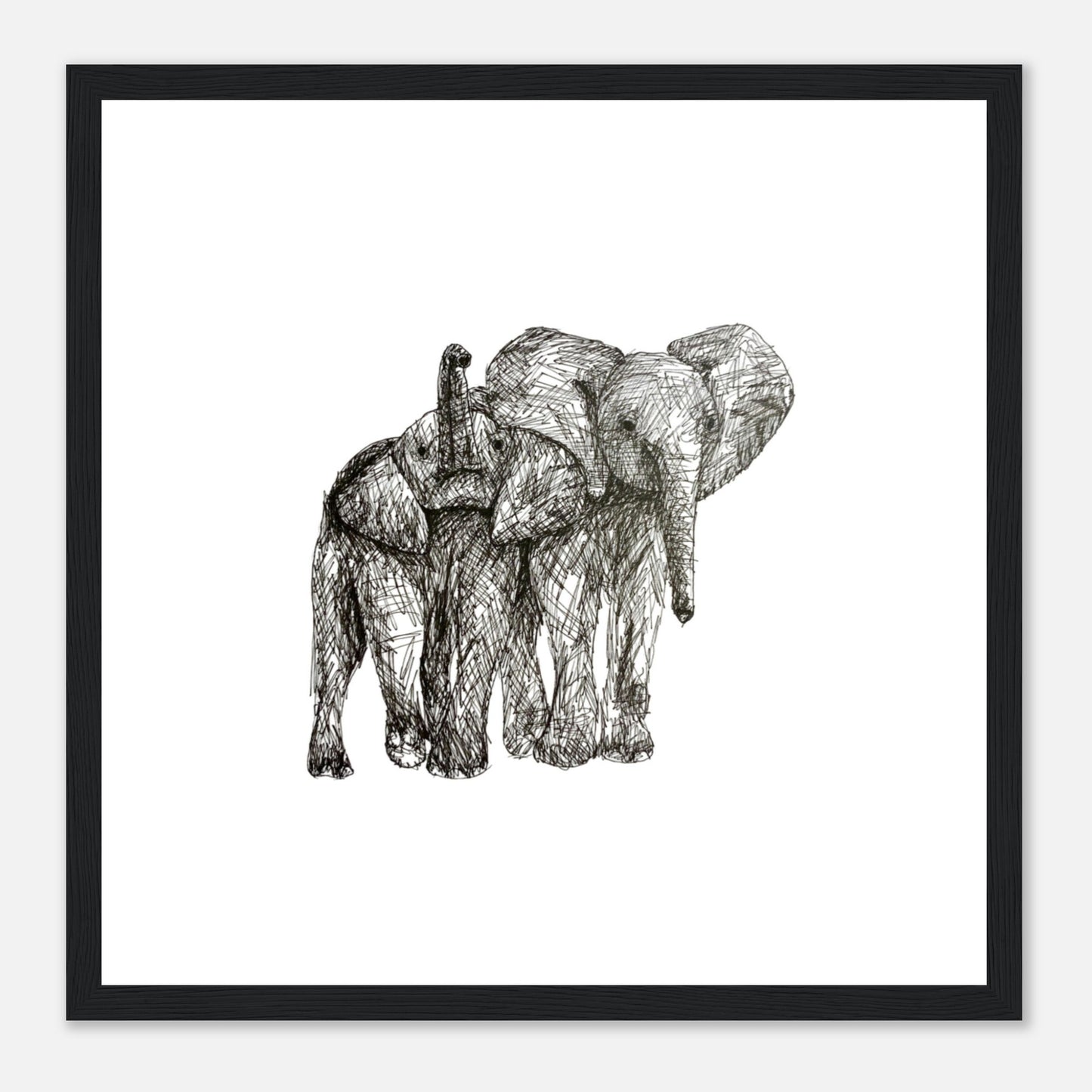 Elephant Classic Matte Paper Wooden Framed Poster