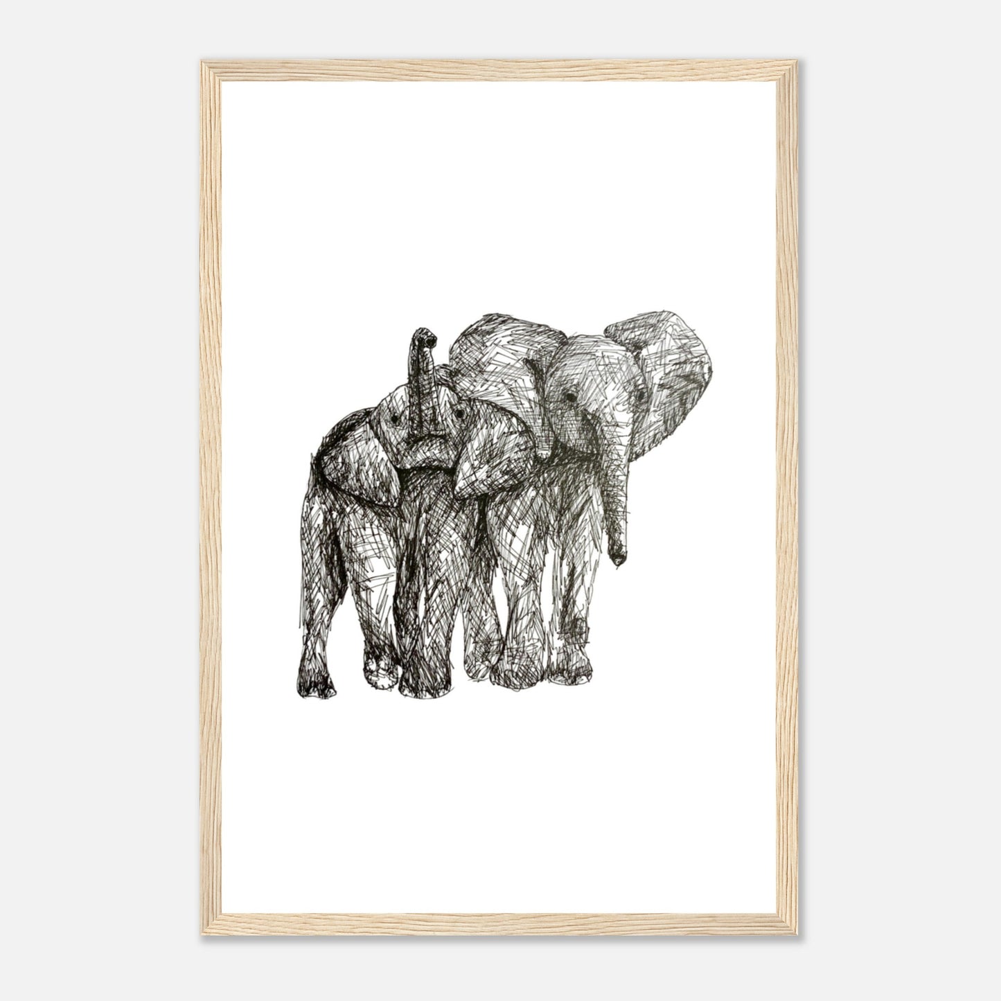 Elephant Classic Matte Paper Wooden Framed Poster