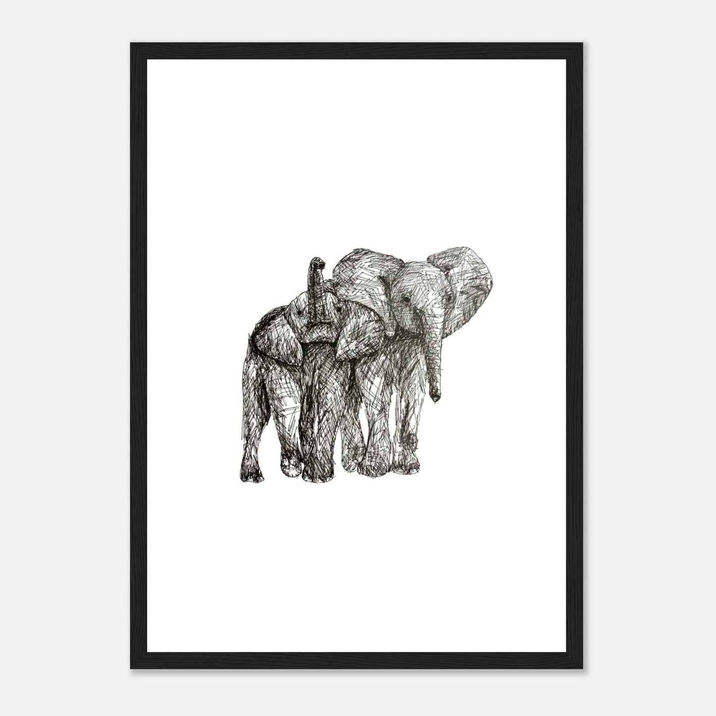 Elephant Classic Matte Paper Wooden Framed Poster