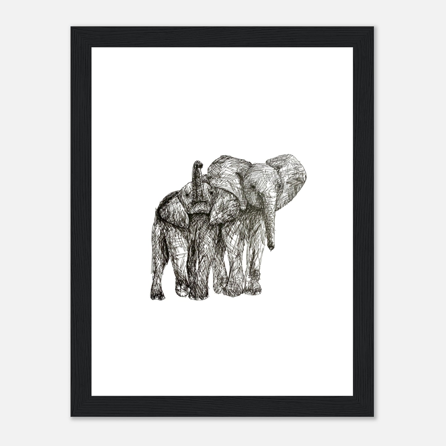 Elephant Classic Matte Paper Wooden Framed Poster