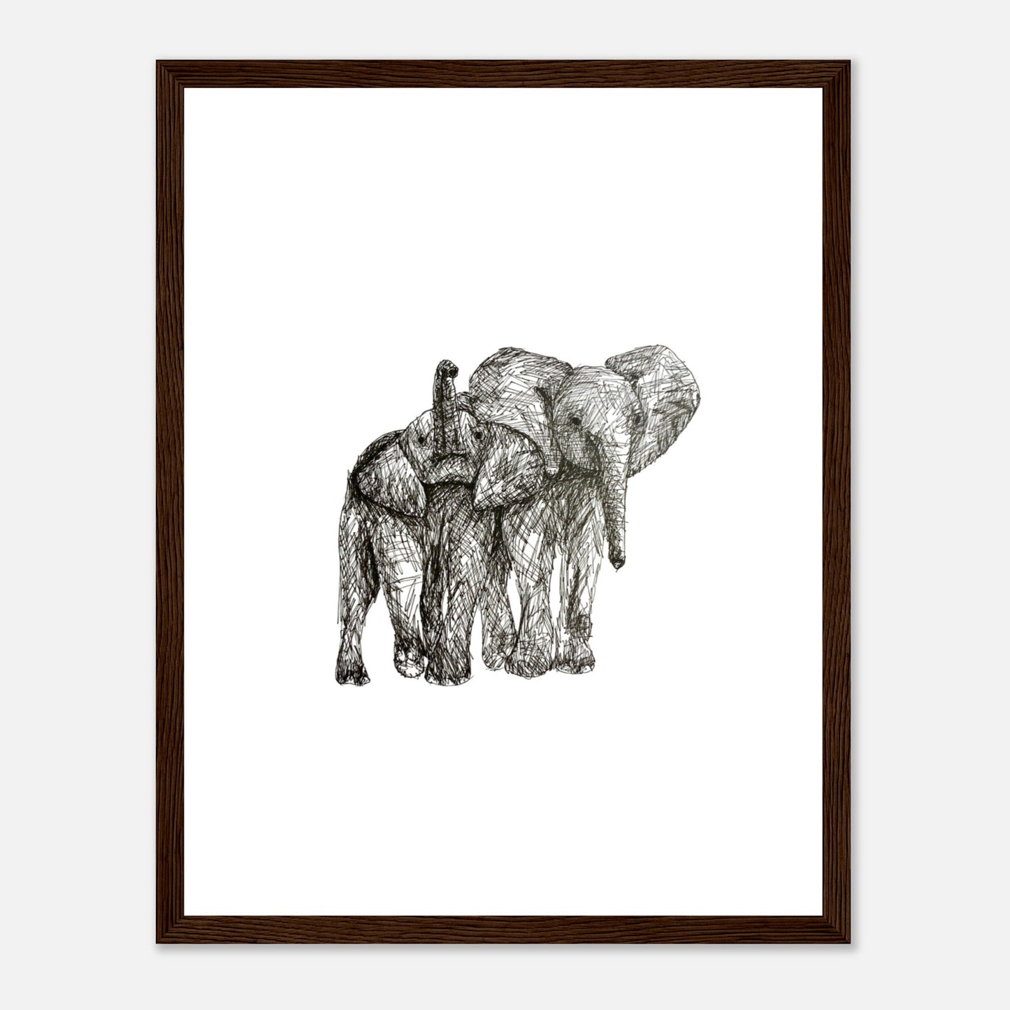 Elephant Classic Matte Paper Wooden Framed Poster