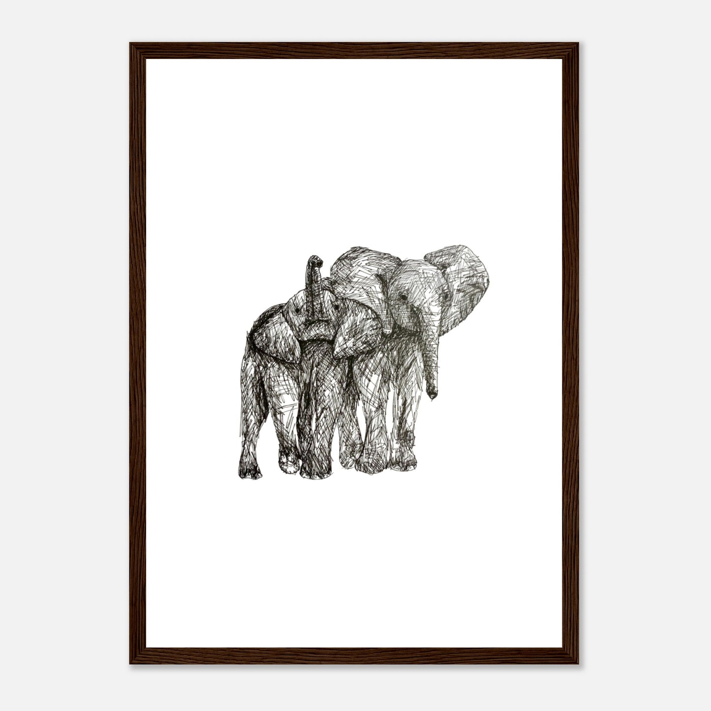 Elephant Classic Matte Paper Wooden Framed Poster