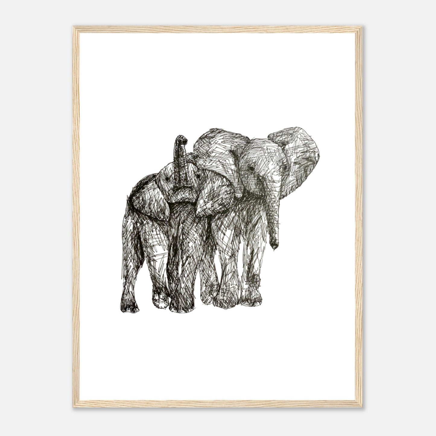 Elephant Classic Matte Paper Wooden Framed Poster
