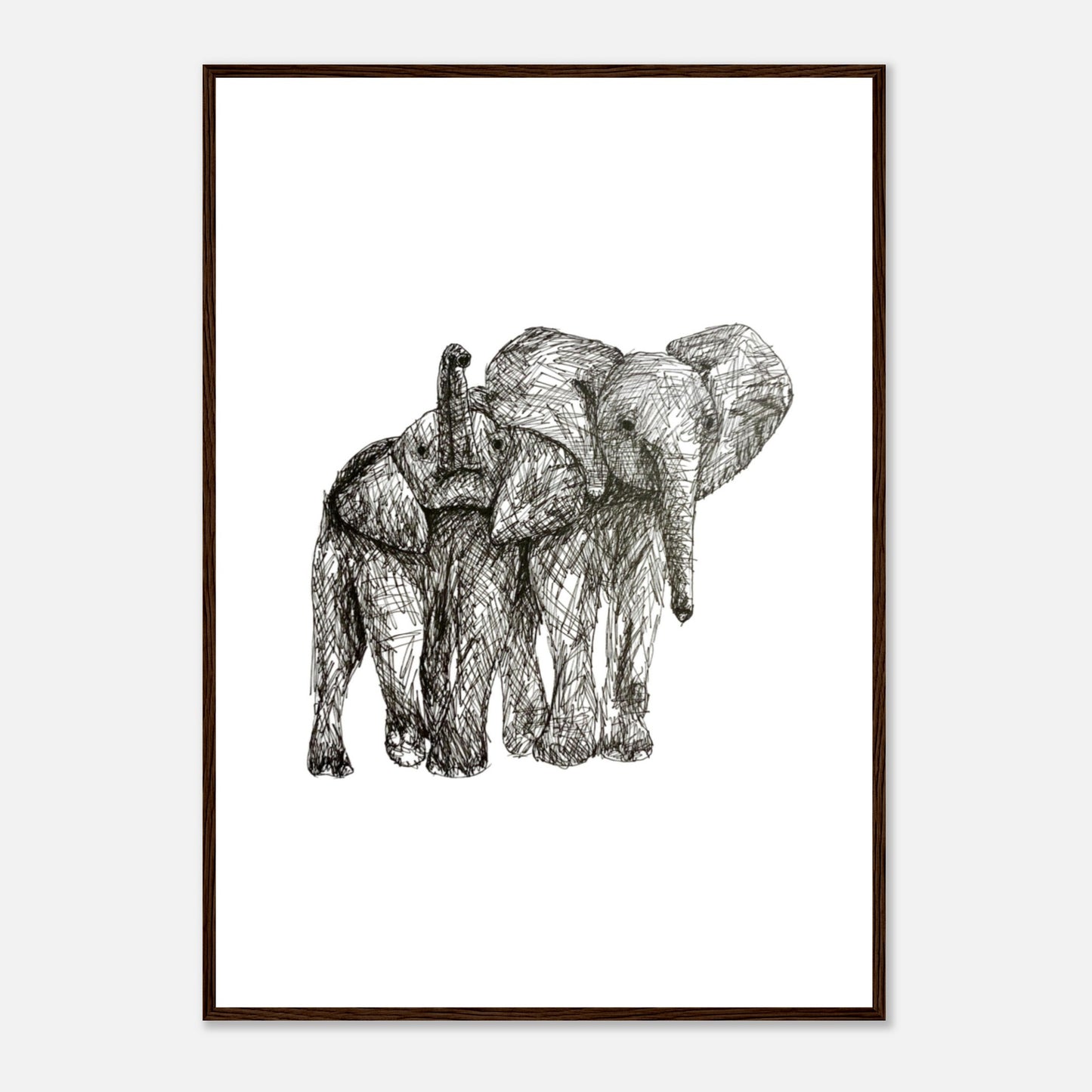 Elephant Classic Matte Paper Wooden Framed Poster