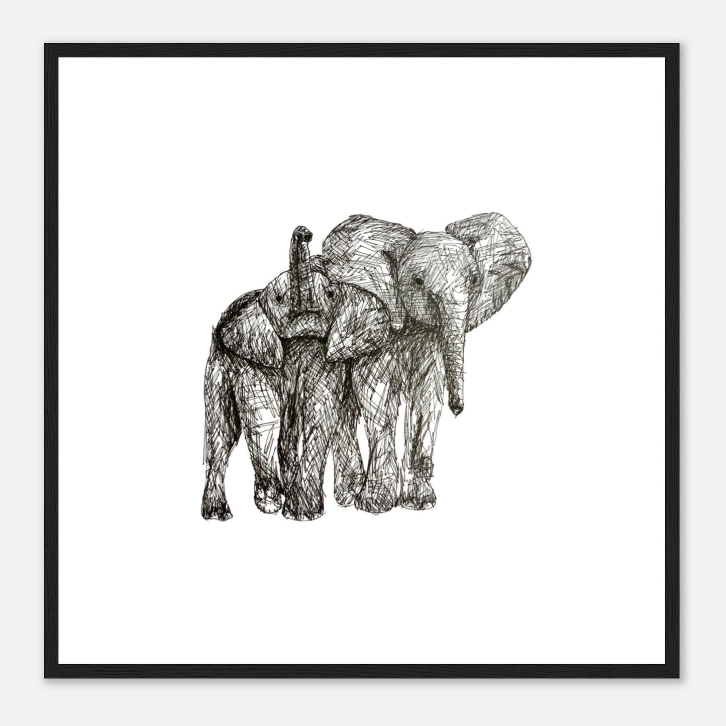 Elephant Classic Matte Paper Wooden Framed Poster