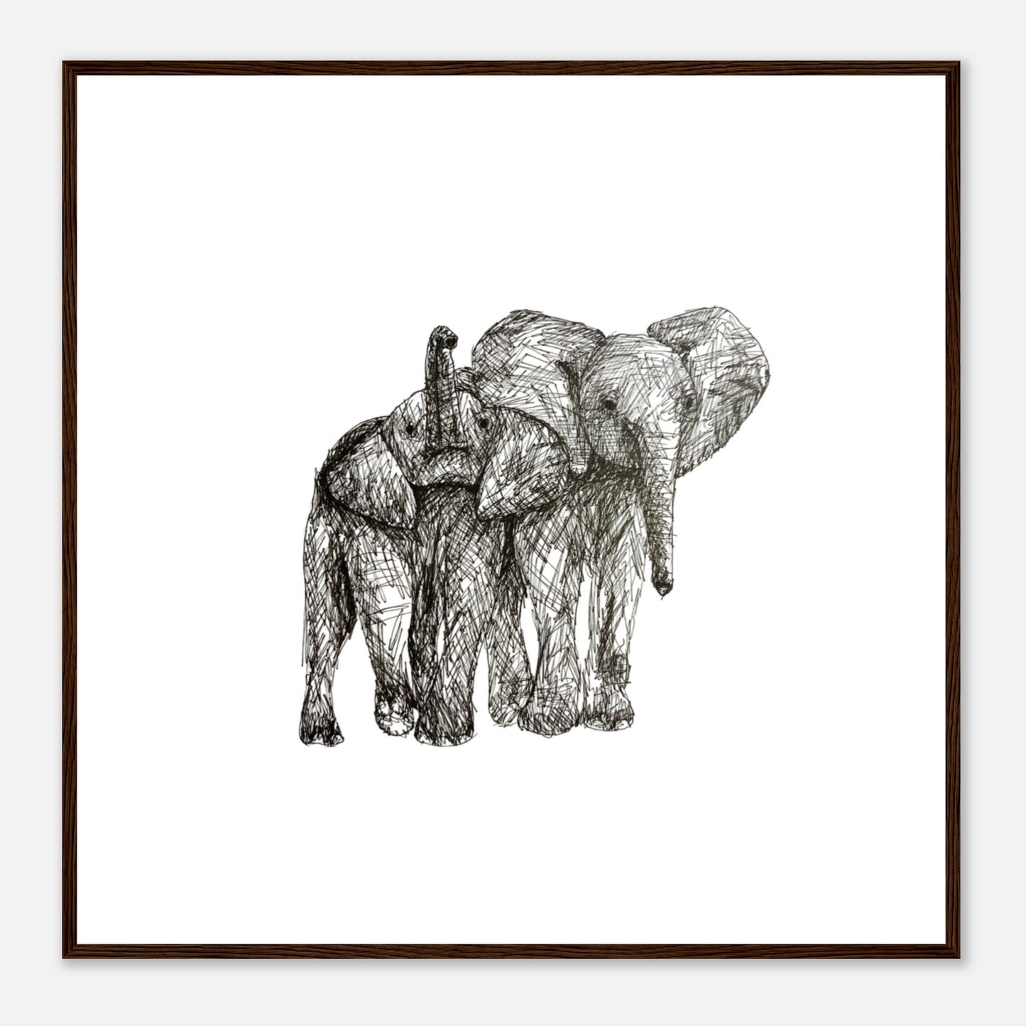 Elephant Classic Matte Paper Wooden Framed Poster