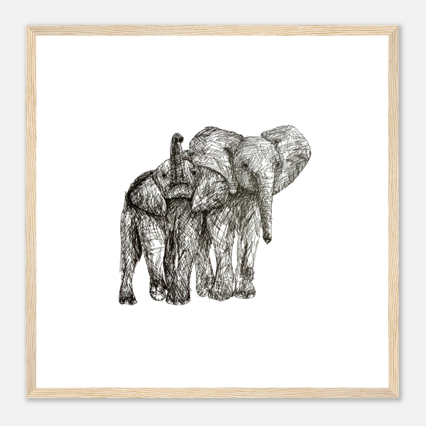 Elephant Classic Matte Paper Wooden Framed Poster