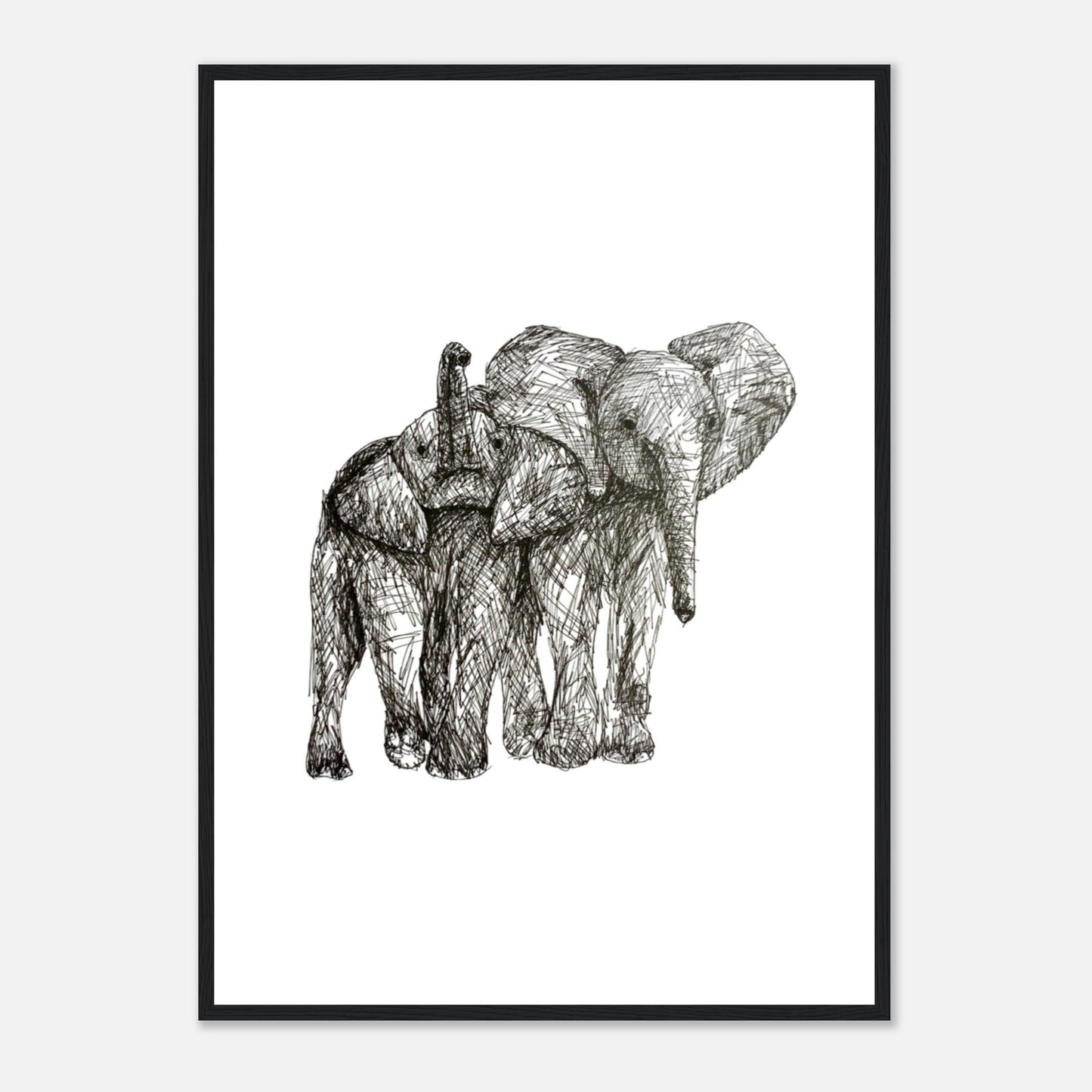 Elephant Classic Matte Paper Wooden Framed Poster