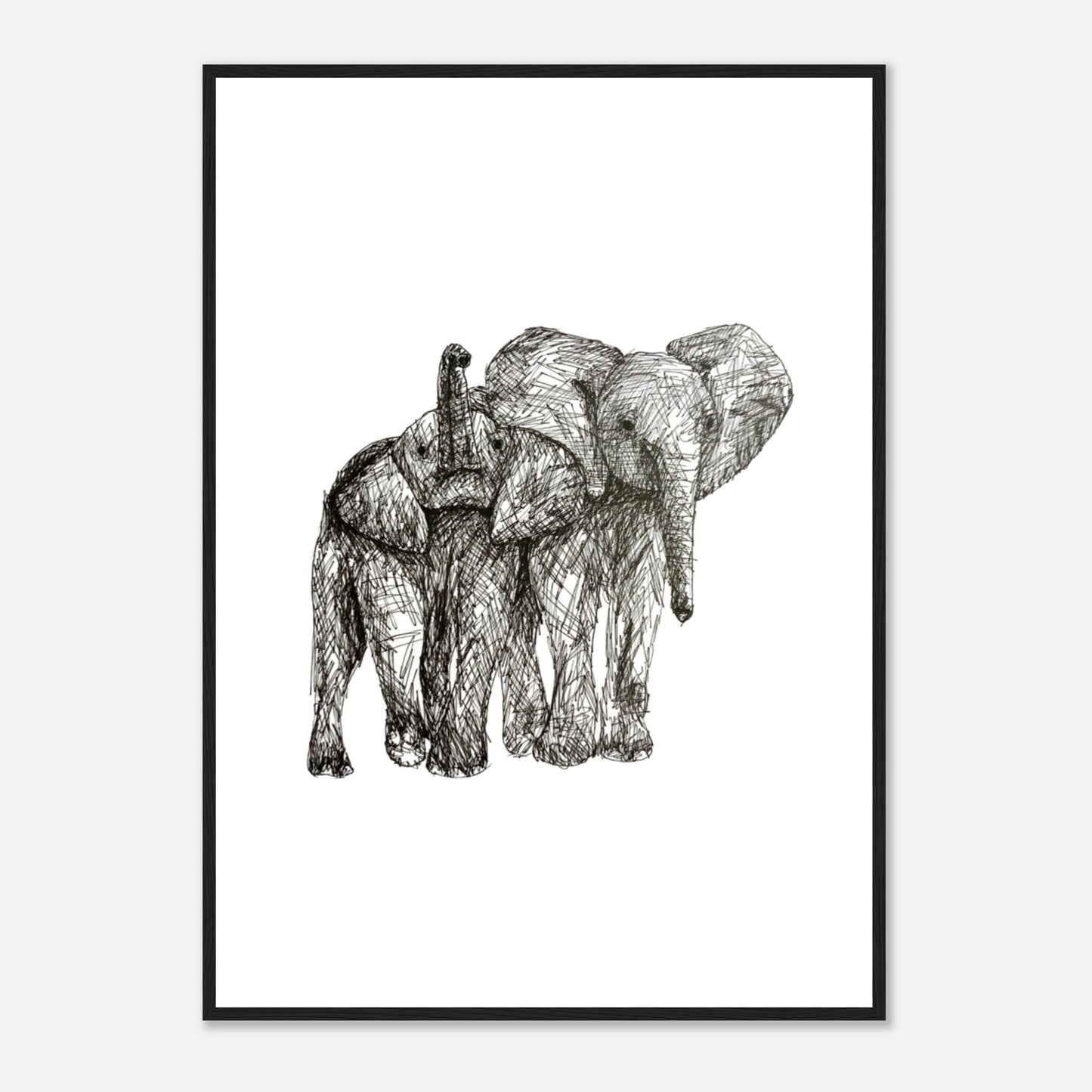 Elephant Classic Matte Paper Wooden Framed Poster