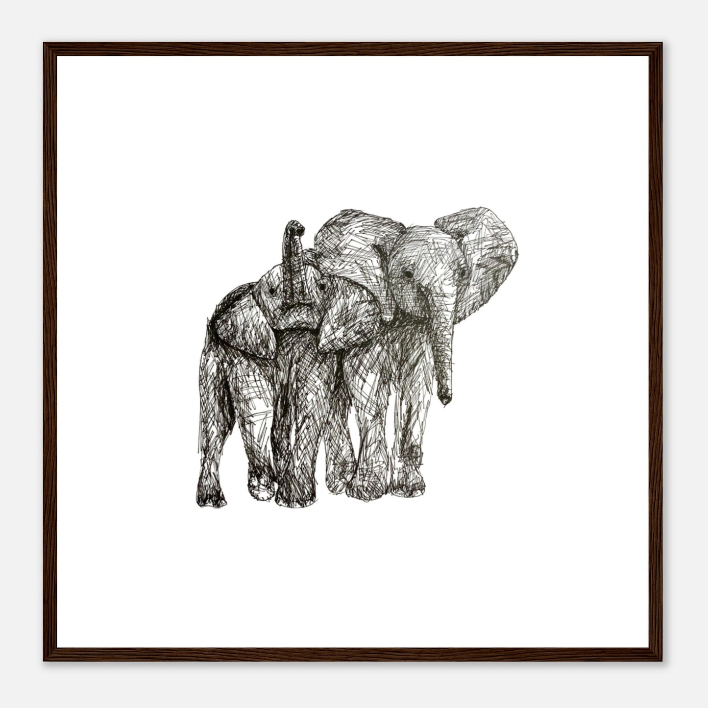 Elephant Classic Matte Paper Wooden Framed Poster