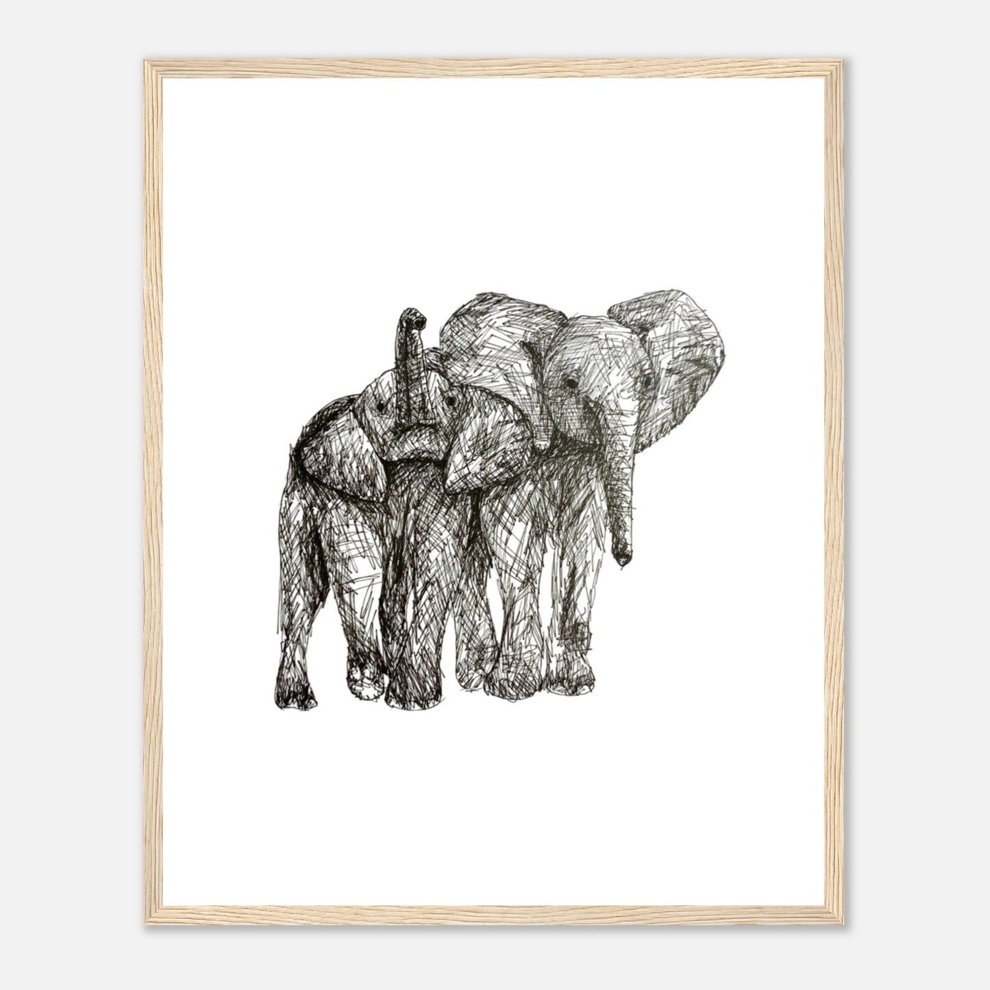 Elephant Classic Matte Paper Wooden Framed Poster