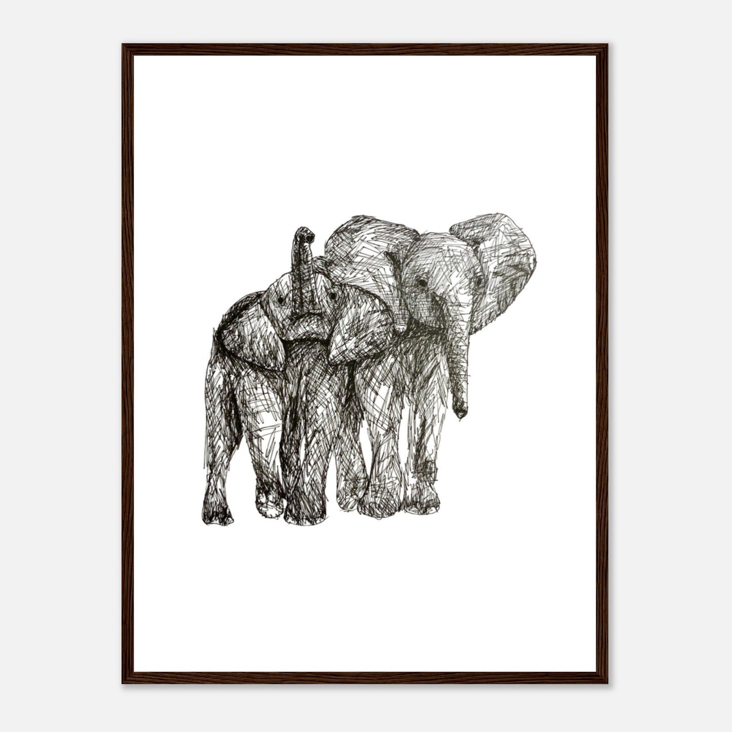 Elephant Classic Matte Paper Wooden Framed Poster