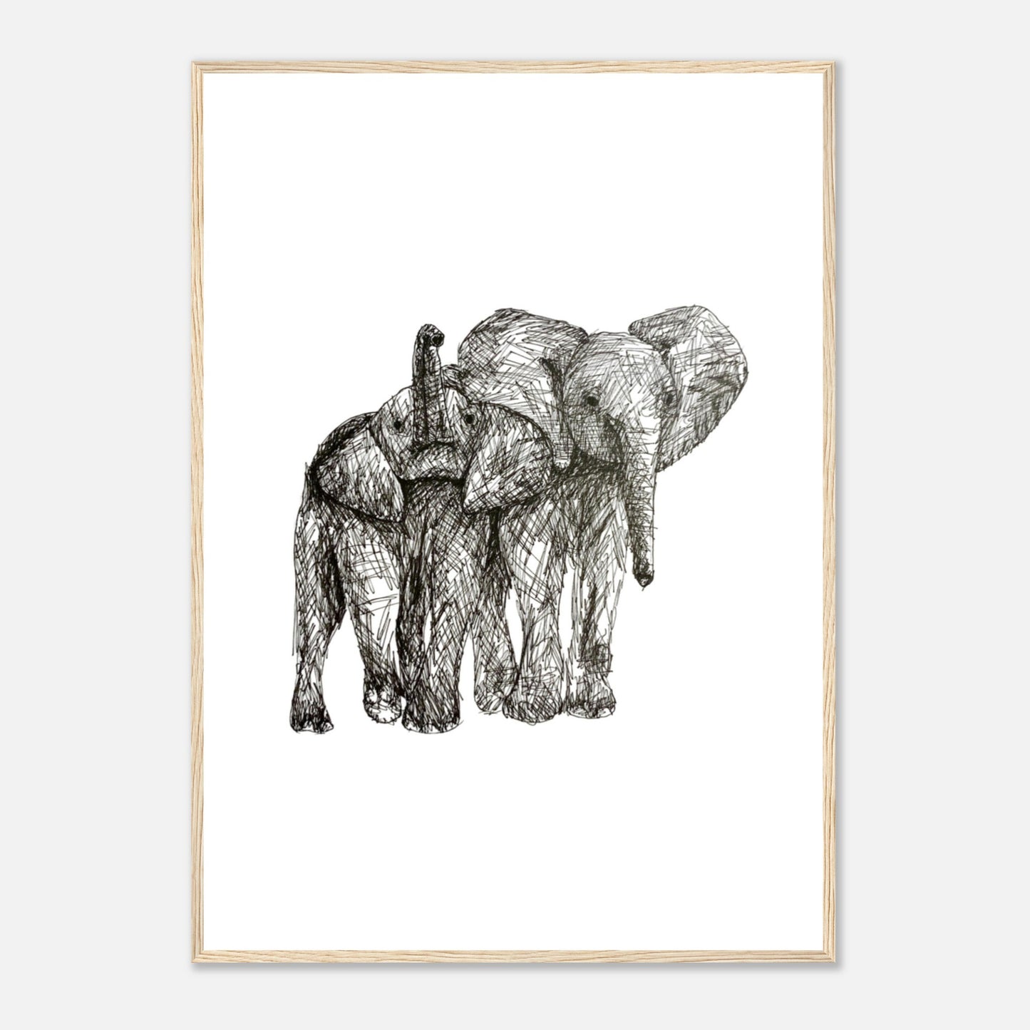 Elephant Classic Matte Paper Wooden Framed Poster