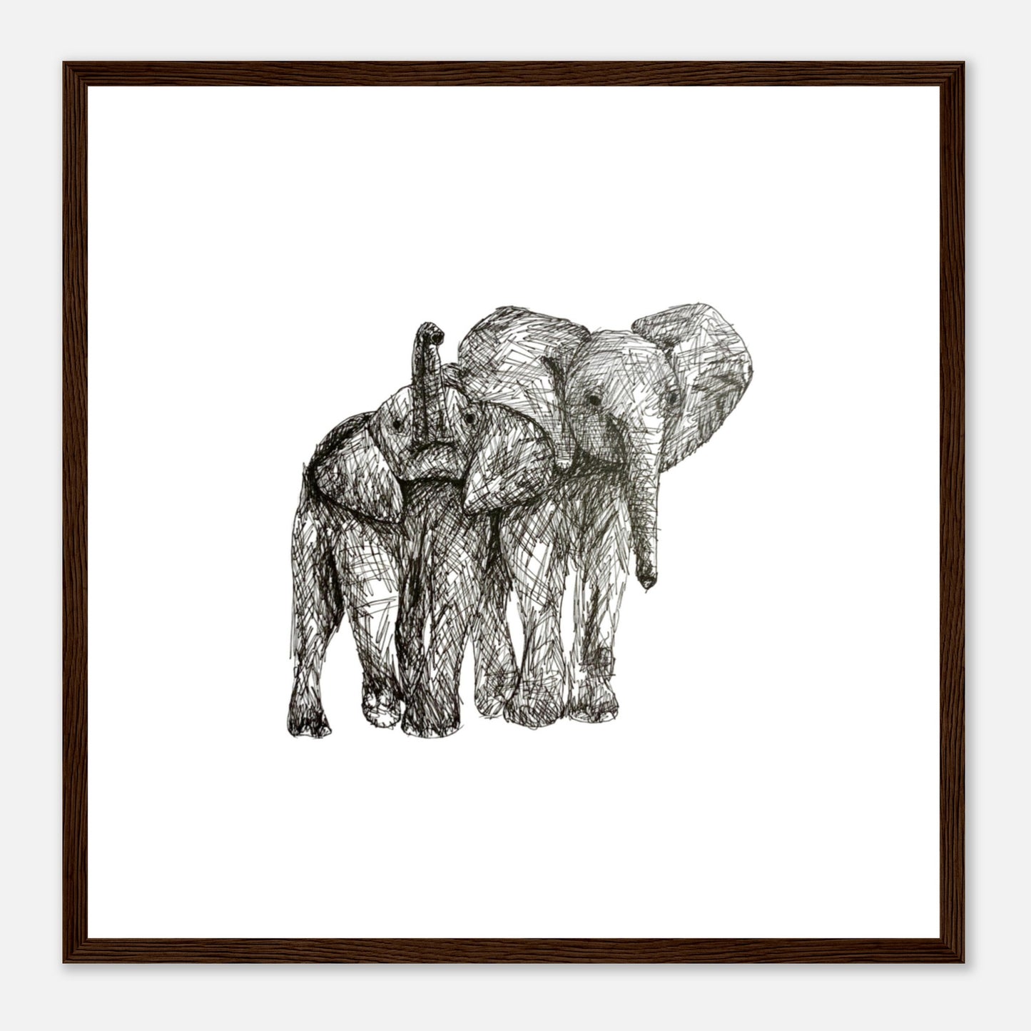 Elephant Classic Matte Paper Wooden Framed Poster