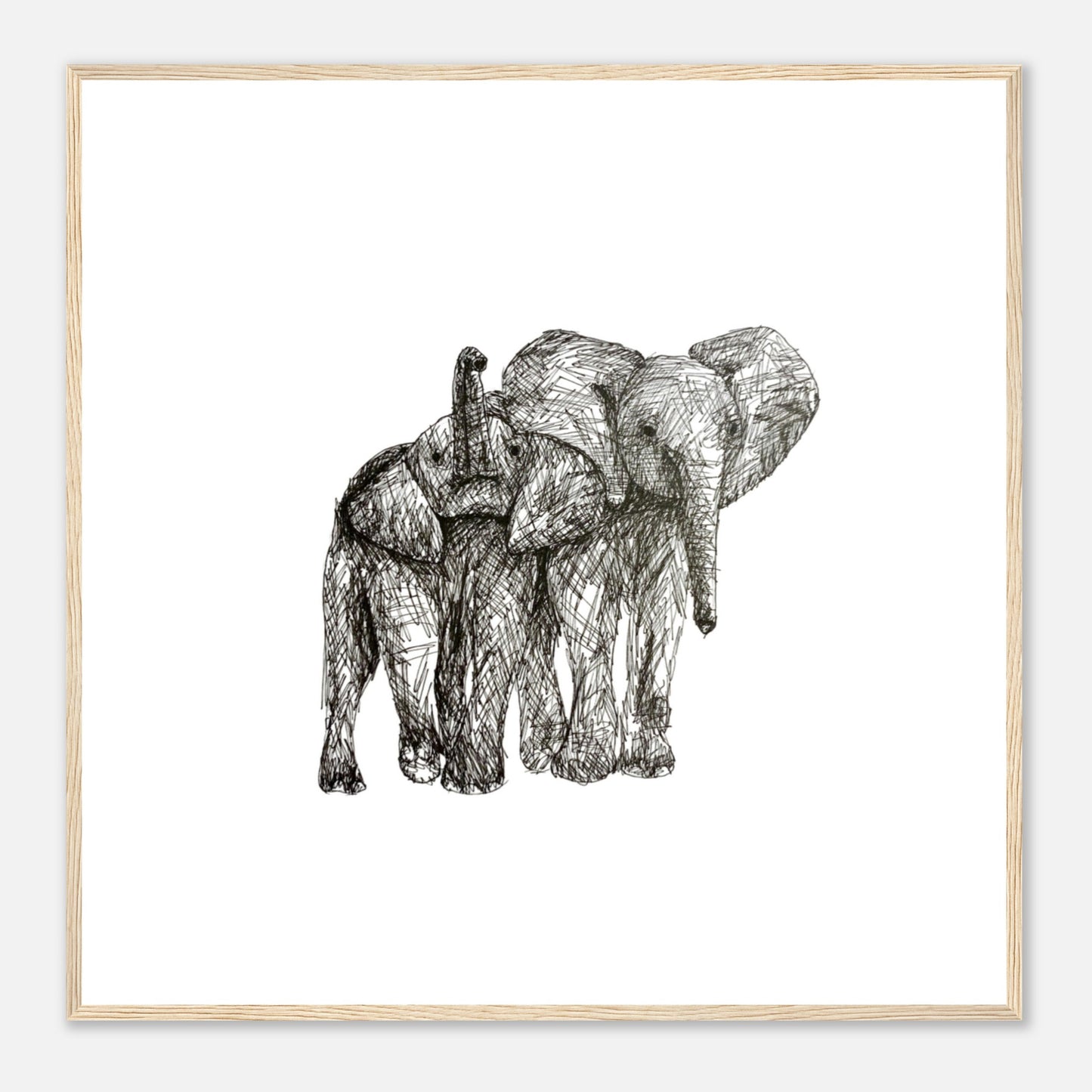 Elephant Classic Matte Paper Wooden Framed Poster