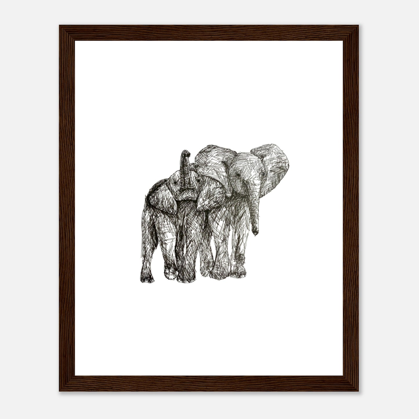 Elephant Classic Matte Paper Wooden Framed Poster