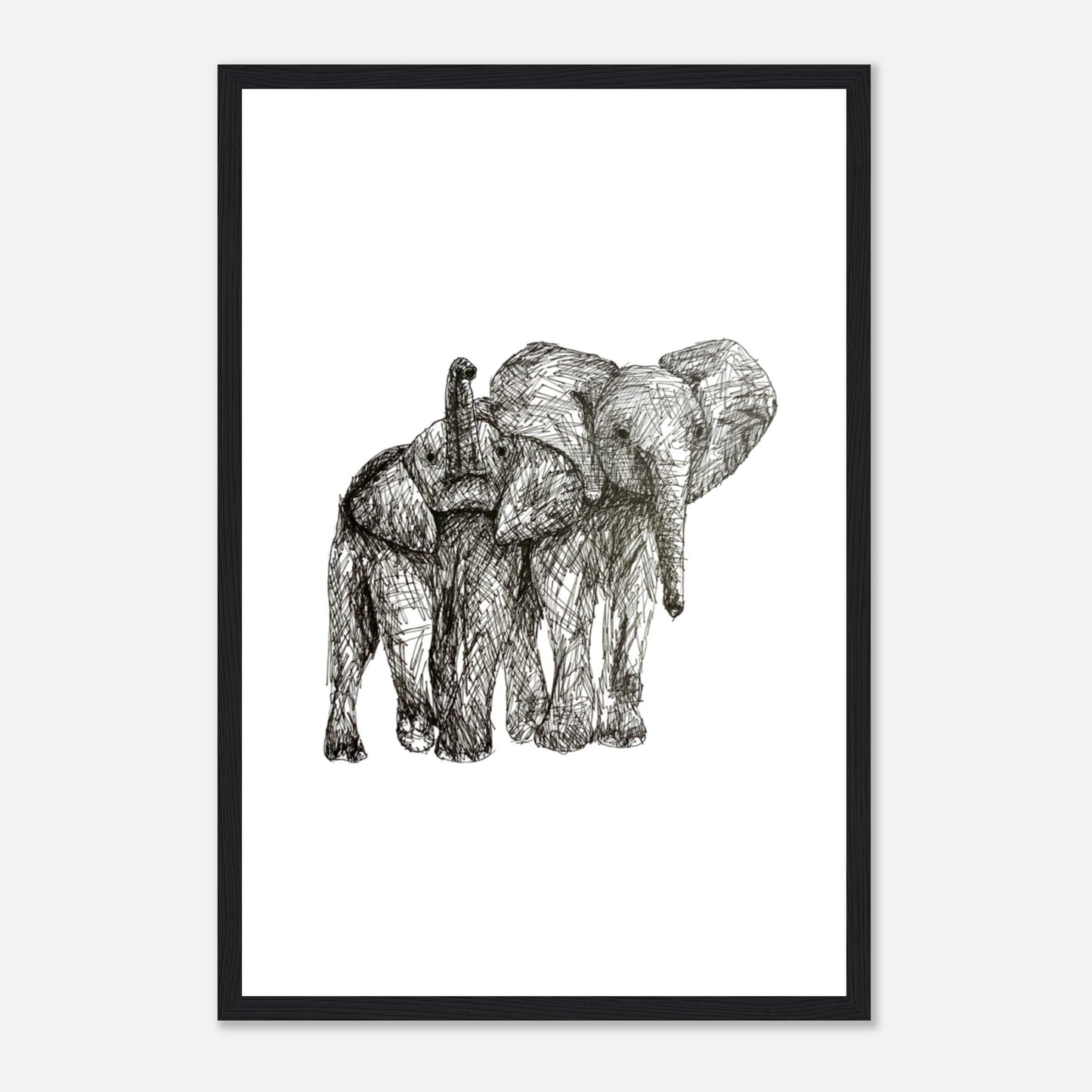 Elephant Classic Matte Paper Wooden Framed Poster