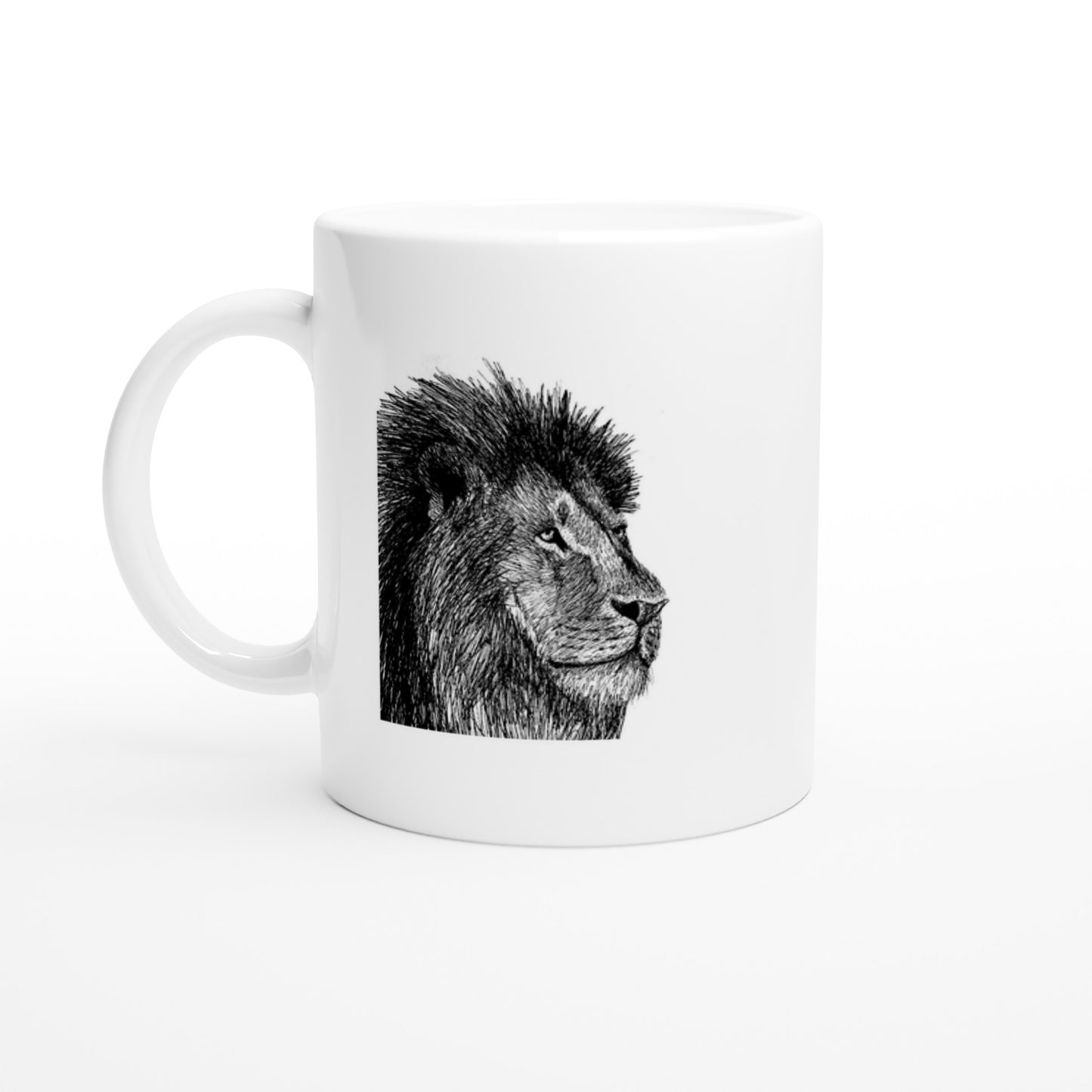 Lion White 11oz Ceramic Mug