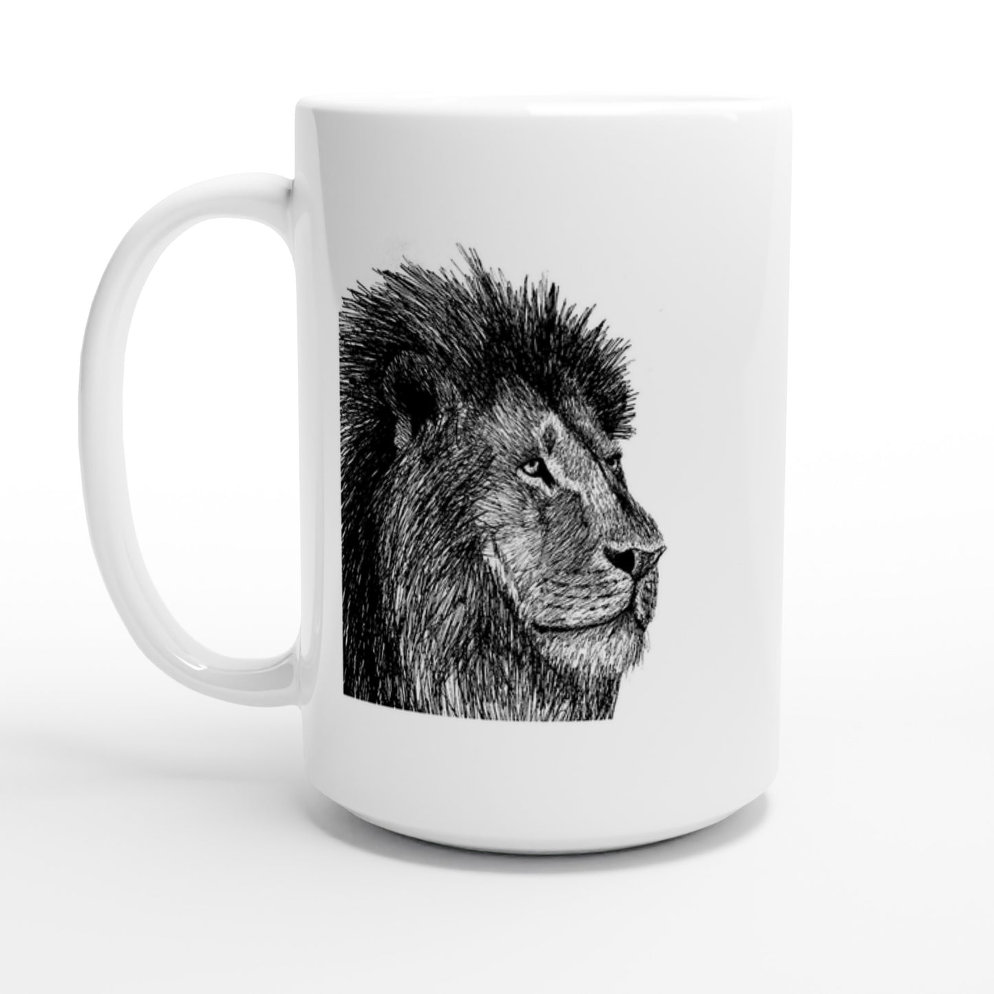 Lion White 15oz Ceramic Mug