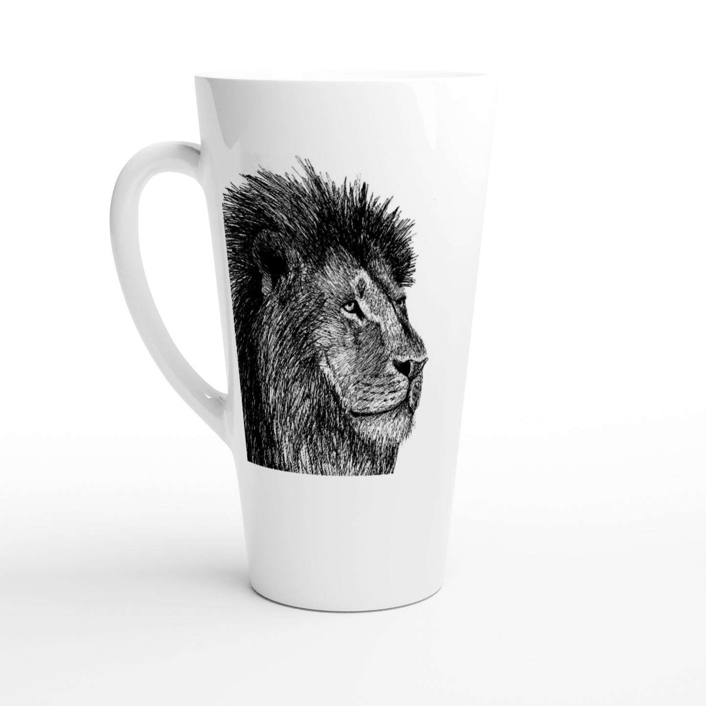 Lion White Latte 17oz Ceramic Mug