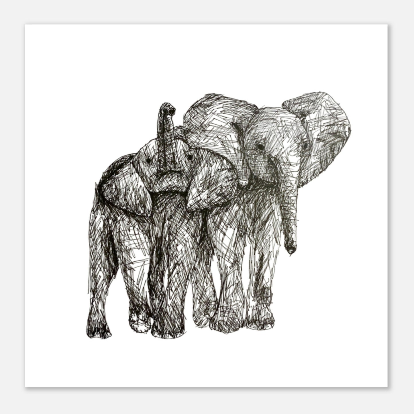 Monochrome Elephant Aluminum Print