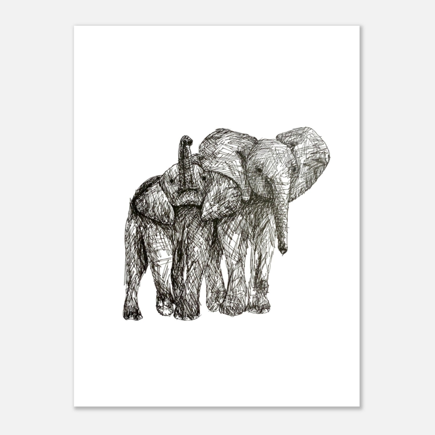 Monochrome Elephant Aluminum Print