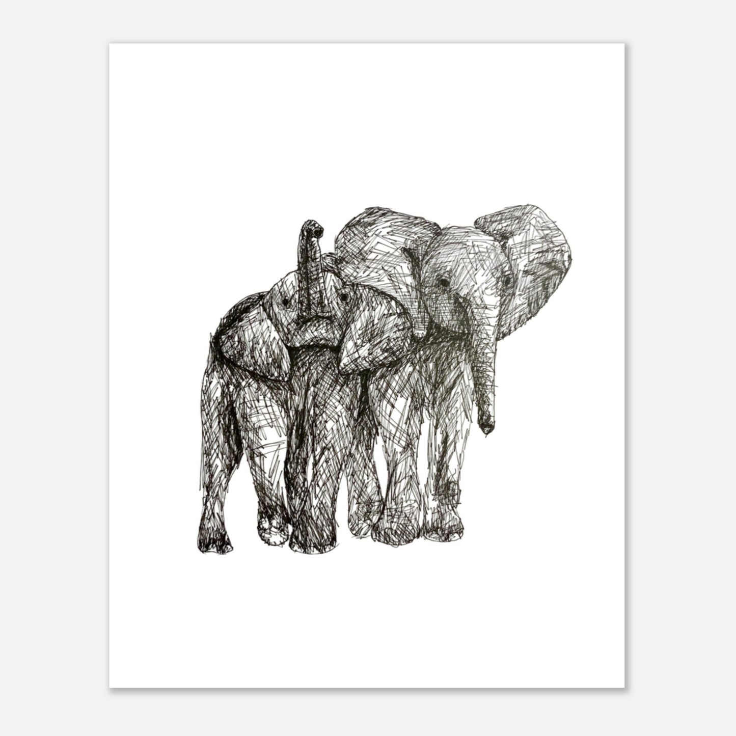 Monochrome Elephant Aluminum Print