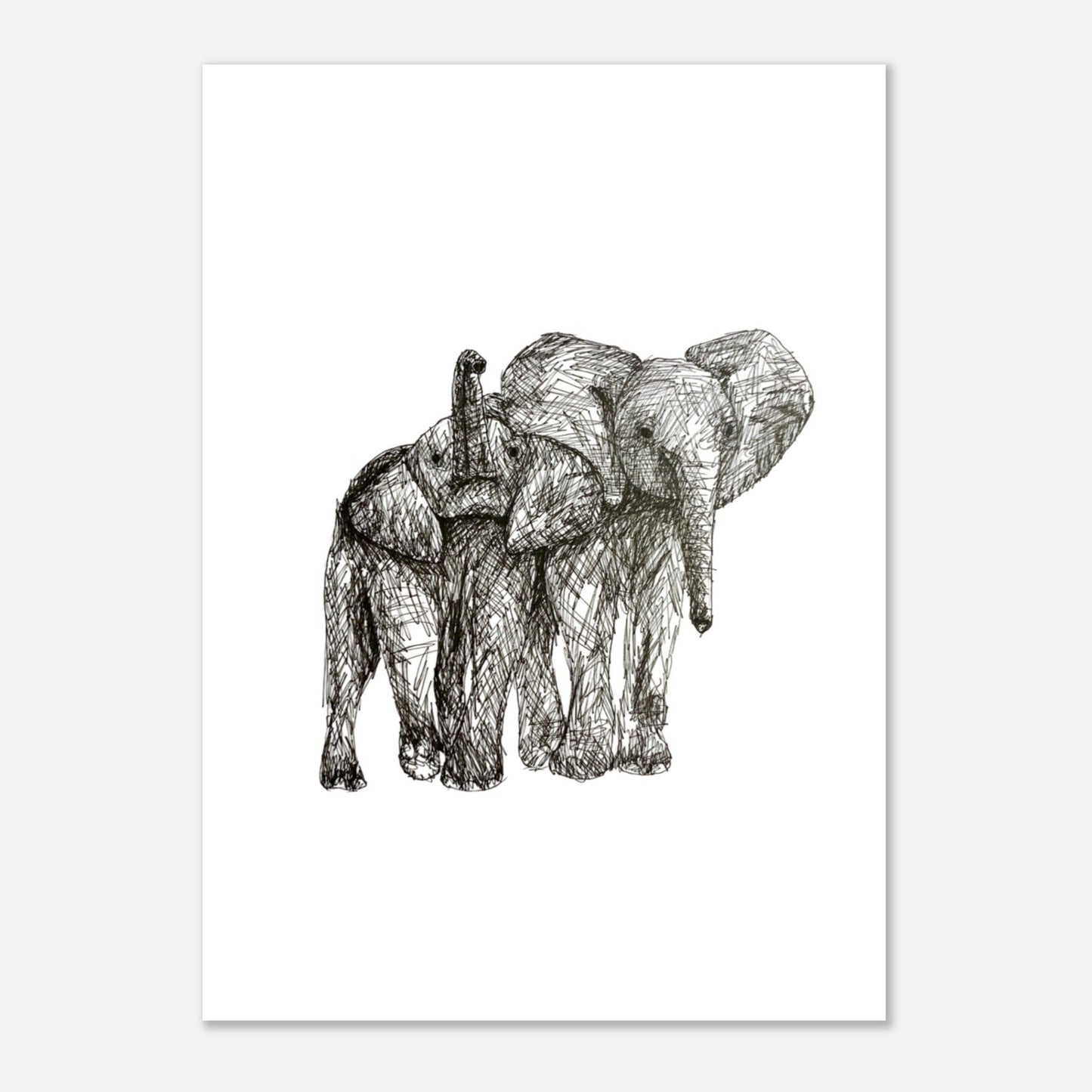 Monochrome Elephant Aluminum Print