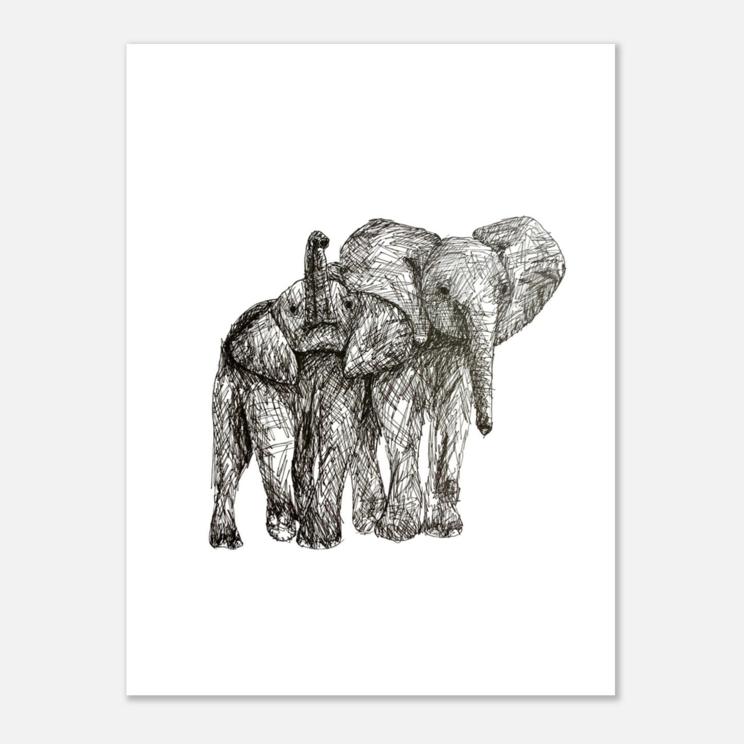 Monochrome Elephant Aluminum Print